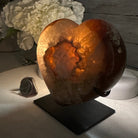 Polished Agate Heart Geode on a Metal Stand, 2.1 lbs & 4.8" Tall, Model #5468-0039 by Brazil Gems - Brazil GemsBrazil GemsPolished Agate Heart Geode on a Metal Stand, 2.1 lbs & 4.8" Tall, Model #5468-0039 by Brazil GemsHearts5468-0039