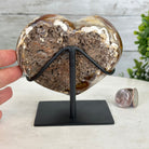 Polished Agate Heart Geode on a Metal Stand, 2.1 lbs & 4.8" Tall, Model #5468-0039 by Brazil Gems - Brazil GemsBrazil GemsPolished Agate Heart Geode on a Metal Stand, 2.1 lbs & 4.8" Tall, Model #5468-0039 by Brazil GemsHearts5468-0039