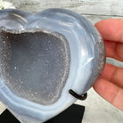 Polished Agate Heart Geode on a Metal Stand, 2.7 lbs & 5.4" Tall, Model #5468-0050 by Brazil Gems - Brazil GemsBrazil GemsPolished Agate Heart Geode on a Metal Stand, 2.7 lbs & 5.4" Tall, Model #5468-0050 by Brazil GemsHearts5468-0050