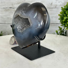 Polished Agate Heart Geode on a Metal Stand, 2.8 lbs & 5.3" Tall, Model #5468-0053 by Brazil Gems - Brazil GemsBrazil GemsPolished Agate Heart Geode on a Metal Stand, 2.8 lbs & 5.3" Tall, Model #5468-0053 by Brazil GemsHearts5468-0053