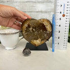 Polished Agate Heart Geode on a Metal Stand, 2.9 lbs & 5.2" Tall, Model #5468-0055 by Brazil Gems - Brazil GemsBrazil GemsPolished Agate Heart Geode on a Metal Stand, 2.9 lbs & 5.2" Tall, Model #5468-0055 by Brazil GemsHearts5468-0055
