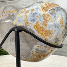 Polished Agate Heart Geode on a Metal Stand, 3.2 lbs & 5.3" Tall, Model #5468-0045 by Brazil Gems - Brazil GemsBrazil GemsPolished Agate Heart Geode on a Metal Stand, 3.2 lbs & 5.3" Tall, Model #5468-0045 by Brazil GemsHearts5468-0045