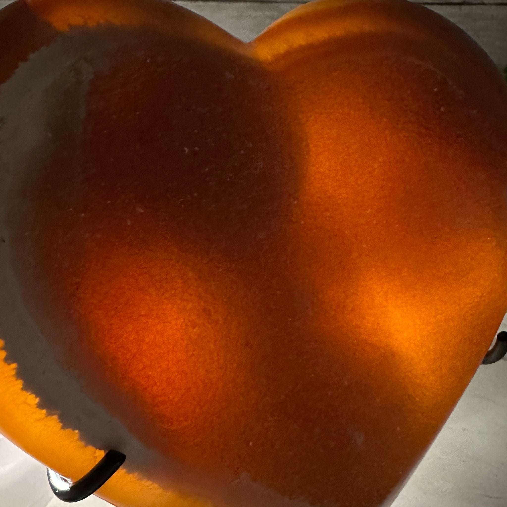 Polished Agate Heart Geode on a Metal Stand, 3.6 lbs & 6.5" Tall, Model #5468-0068 by Brazil Gems - Brazil GemsBrazil GemsPolished Agate Heart Geode on a Metal Stand, 3.6 lbs & 6.5" Tall, Model #5468-0068 by Brazil GemsHearts5468-0068