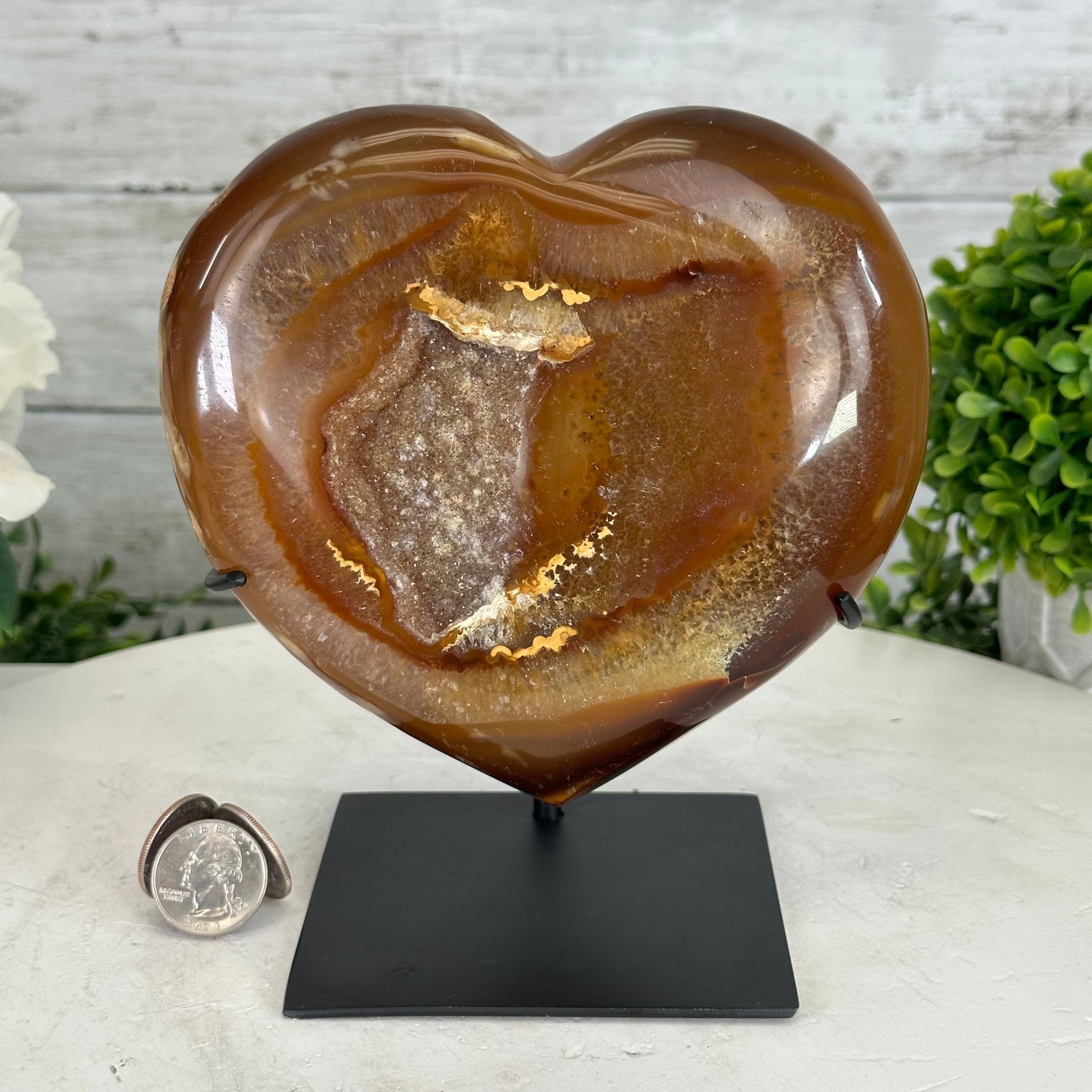 アゲートハートB Moss Agate Heart w⁄Stand - B