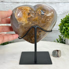 Polished Agate Heart Geode on a Metal Stand, 4.2 lbs & 7.1" Tall, Model #5468-0070 by Brazil Gems - Brazil GemsBrazil GemsPolished Agate Heart Geode on a Metal Stand, 4.2 lbs & 7.1" Tall, Model #5468-0070 by Brazil GemsHearts5468-0070