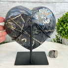 Polished Agate Heart Geode on a Metal Stand, 5.5 lbs & 6.6" Tall, Model #5468-0077 by Brazil Gems - Brazil GemsBrazil GemsPolished Agate Heart Geode on a Metal Stand, 5.5 lbs & 6.6" Tall, Model #5468-0077 by Brazil GemsHearts5468-0077