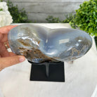 Polished Agate Heart Geode on a Metal Stand, 7.8 lbs & 8.5" Tall, Model #5468-0084 by Brazil Gems - Brazil GemsBrazil GemsPolished Agate Heart Geode on a Metal Stand, 7.8 lbs & 8.5" Tall, Model #5468-0084 by Brazil GemsHearts5468-0084