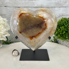 Polished Agate Heart Geode on a Metal Stand, 8.4 lbs & 8.2" Tall, Model #5468-0080 by Brazil Gems - Brazil GemsBrazil GemsPolished Agate Heart Geode on a Metal Stand, 8.4 lbs & 8.2" Tall, Model #5468-0080 by Brazil GemsHearts5468-0080