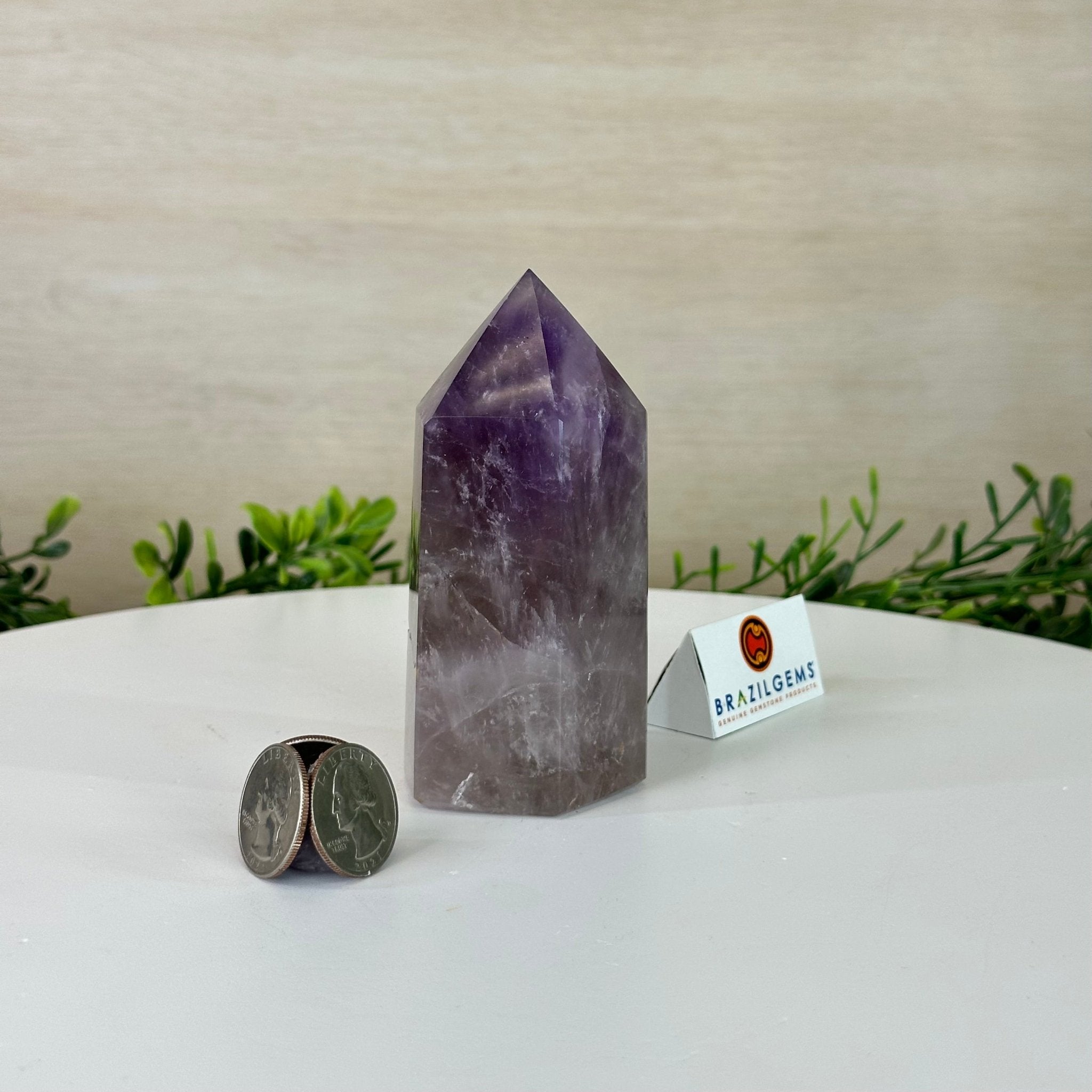 Amethyst AAA Large Amethyst Geode on 360º Stand w Dark Purple