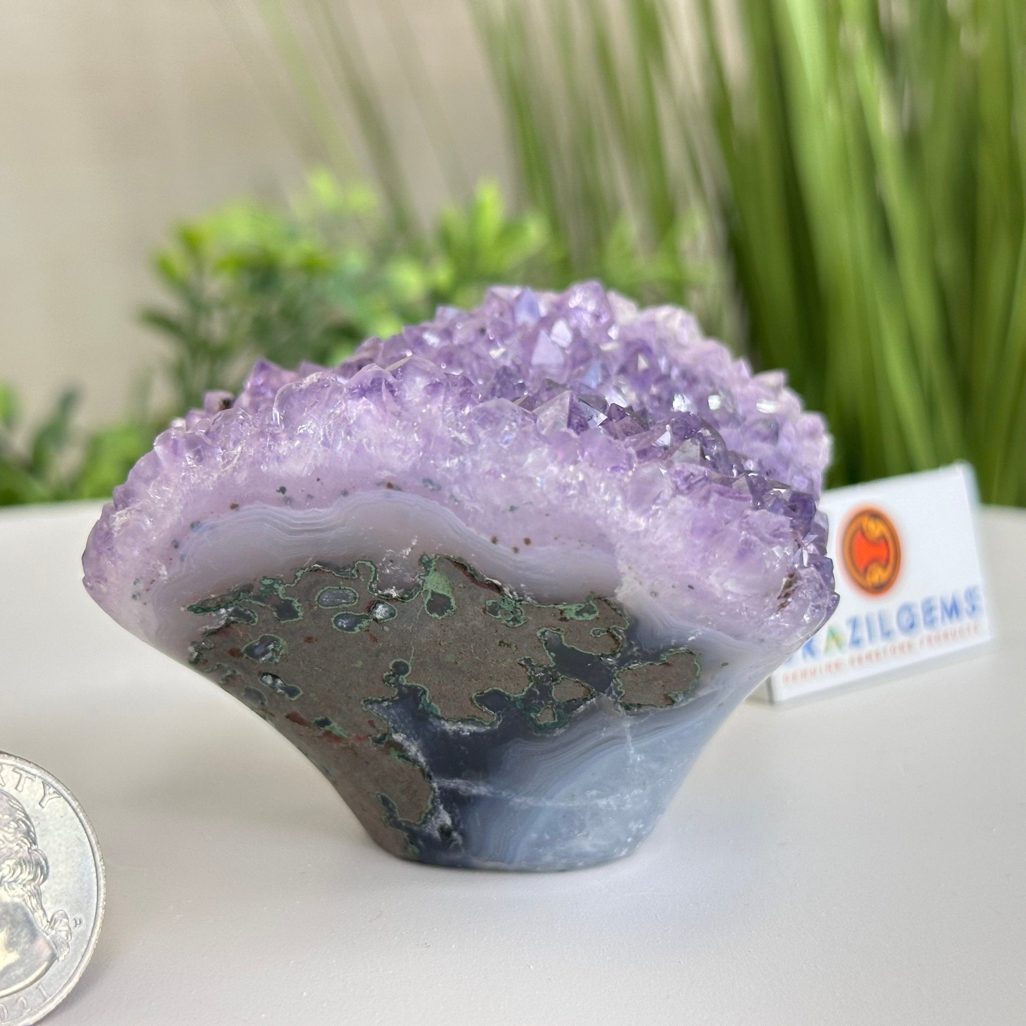 Polished Amethyst Flower 0.74 lbs & 2.3" Tall 5609 - 0030 - Brazil GemsBrazil GemsPolished Amethyst Flower 0.74 lbs & 2.3" Tall 5609 - 0030Crystal Flowers5609 - 0030