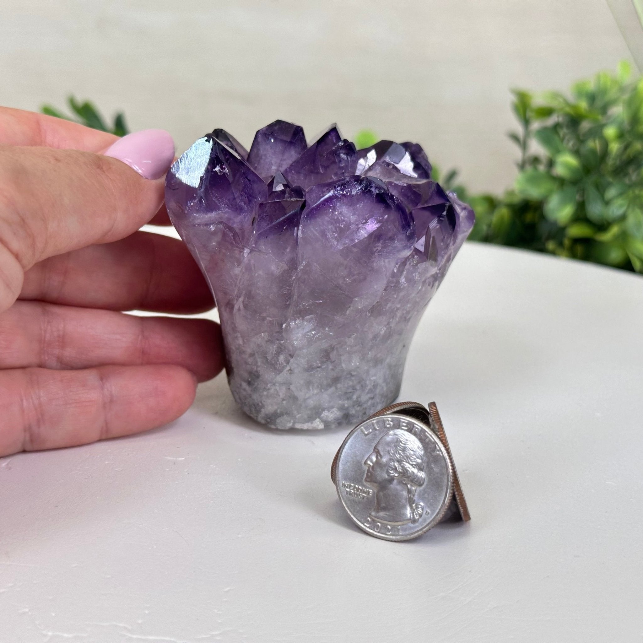 Polished Amethyst Flower 0.94 lbs & 2.8" Tall 5609 - 0032 - Brazil GemsBrazil GemsPolished Amethyst Flower 0.94 lbs & 2.8" Tall 5609 - 0032Crystal Flowers5609 - 0032