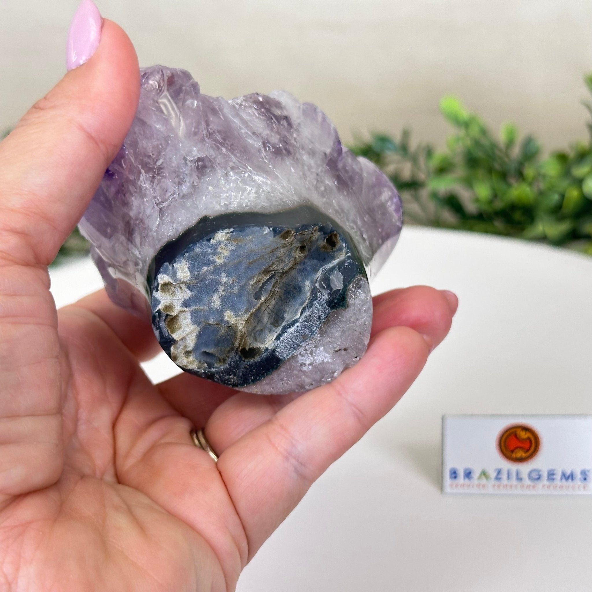 Polished Amethyst Flower 0.94 lbs & 2.8" Tall 5609 - 0032 - Brazil GemsBrazil GemsPolished Amethyst Flower 0.94 lbs & 2.8" Tall 5609 - 0032Crystal Flowers5609 - 0032