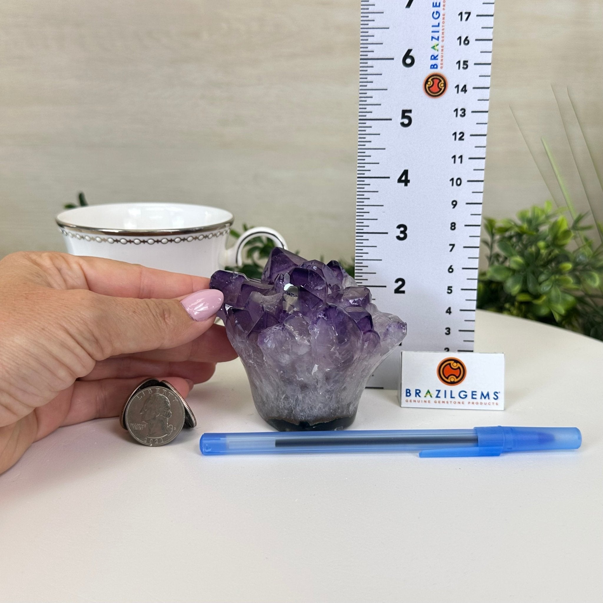 Polished Amethyst Flower 0.94 lbs & 2.8" Tall 5609 - 0032 - Brazil GemsBrazil GemsPolished Amethyst Flower 0.94 lbs & 2.8" Tall 5609 - 0032Crystal Flowers5609 - 0032