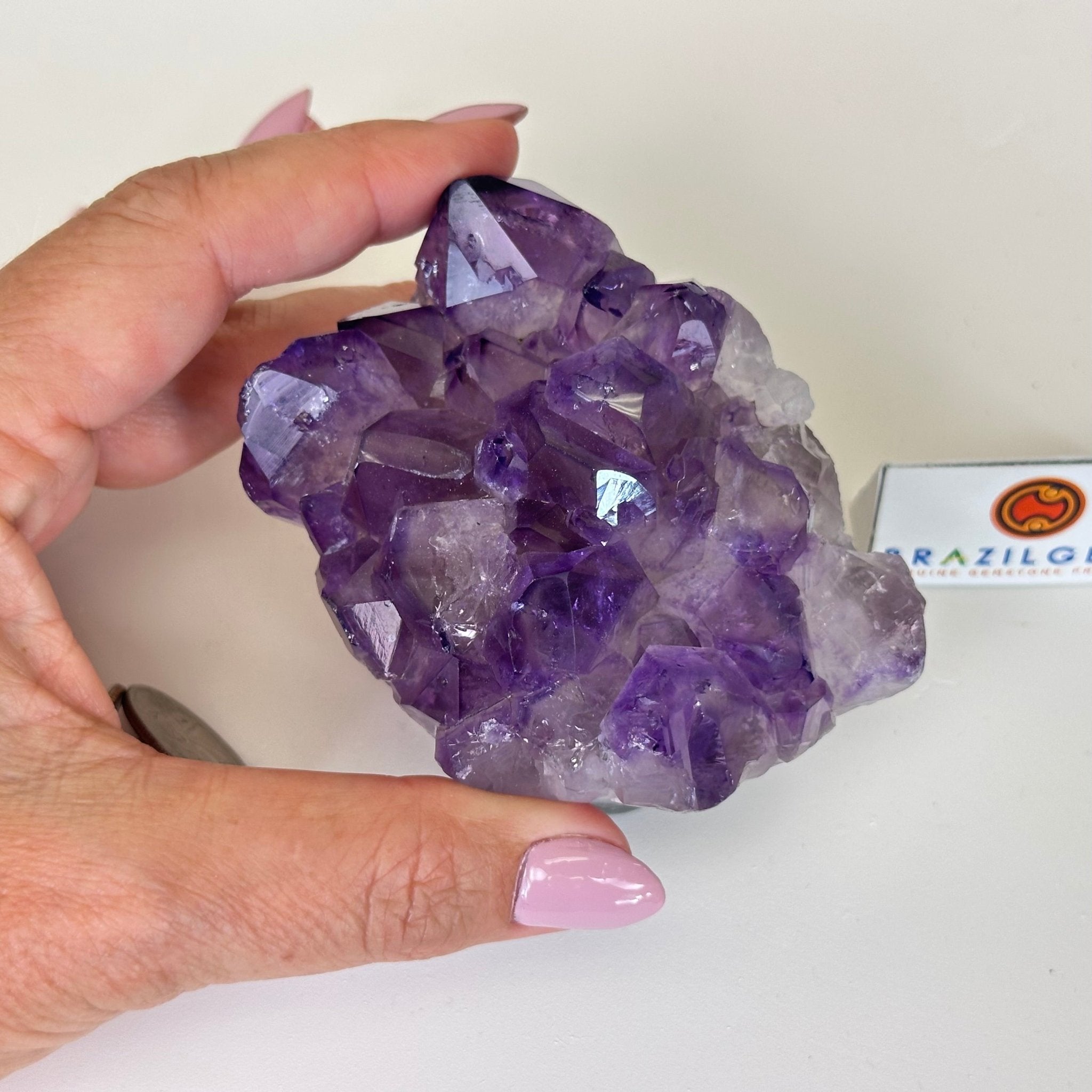 Polished Amethyst Flower 0.94 lbs & 2.8" Tall 5609 - 0032 - Brazil GemsBrazil GemsPolished Amethyst Flower 0.94 lbs & 2.8" Tall 5609 - 0032Crystal Flowers5609 - 0032