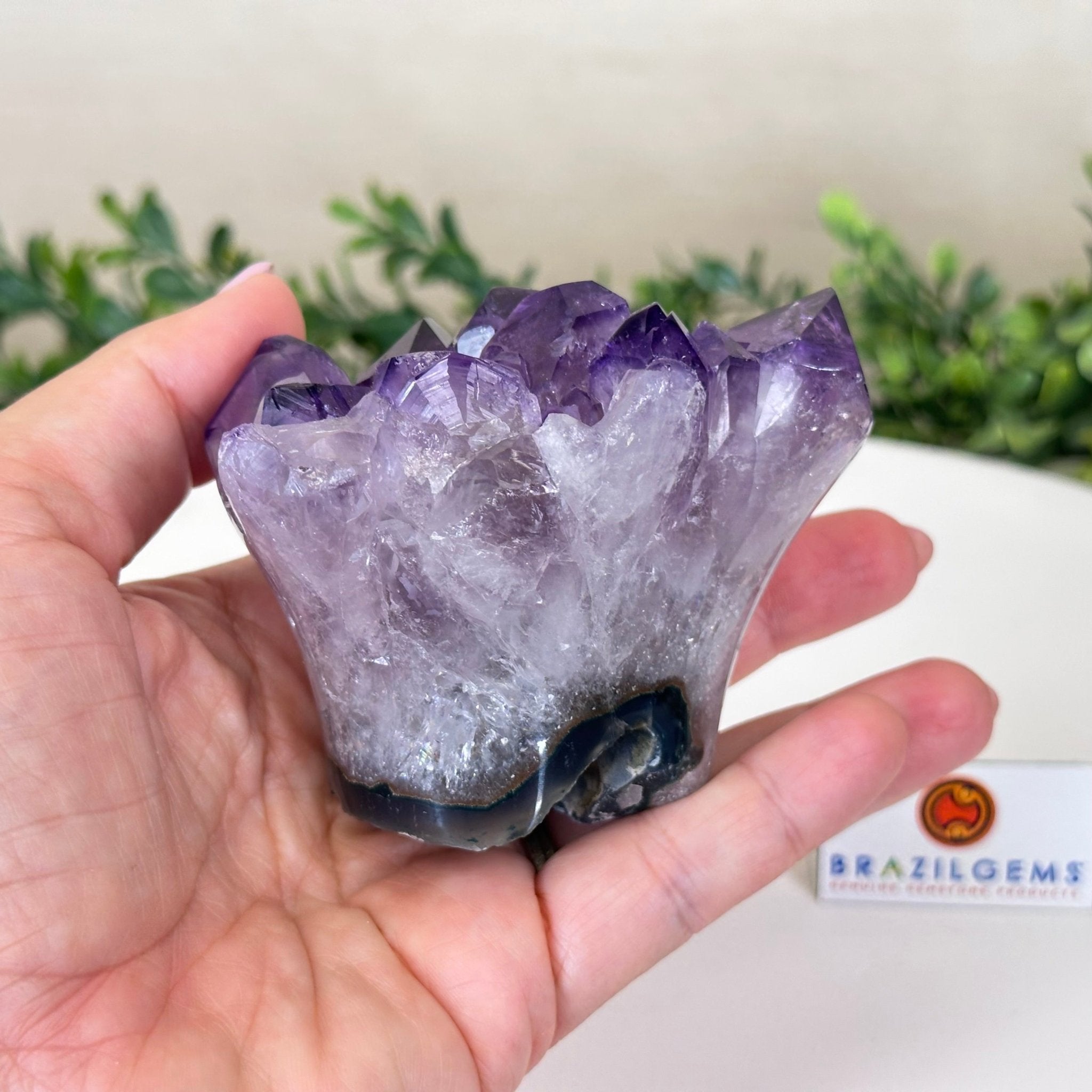 Polished Amethyst Flower 0.94 lbs & 2.8" Tall 5609 - 0032 - Brazil GemsBrazil GemsPolished Amethyst Flower 0.94 lbs & 2.8" Tall 5609 - 0032Crystal Flowers5609 - 0032
