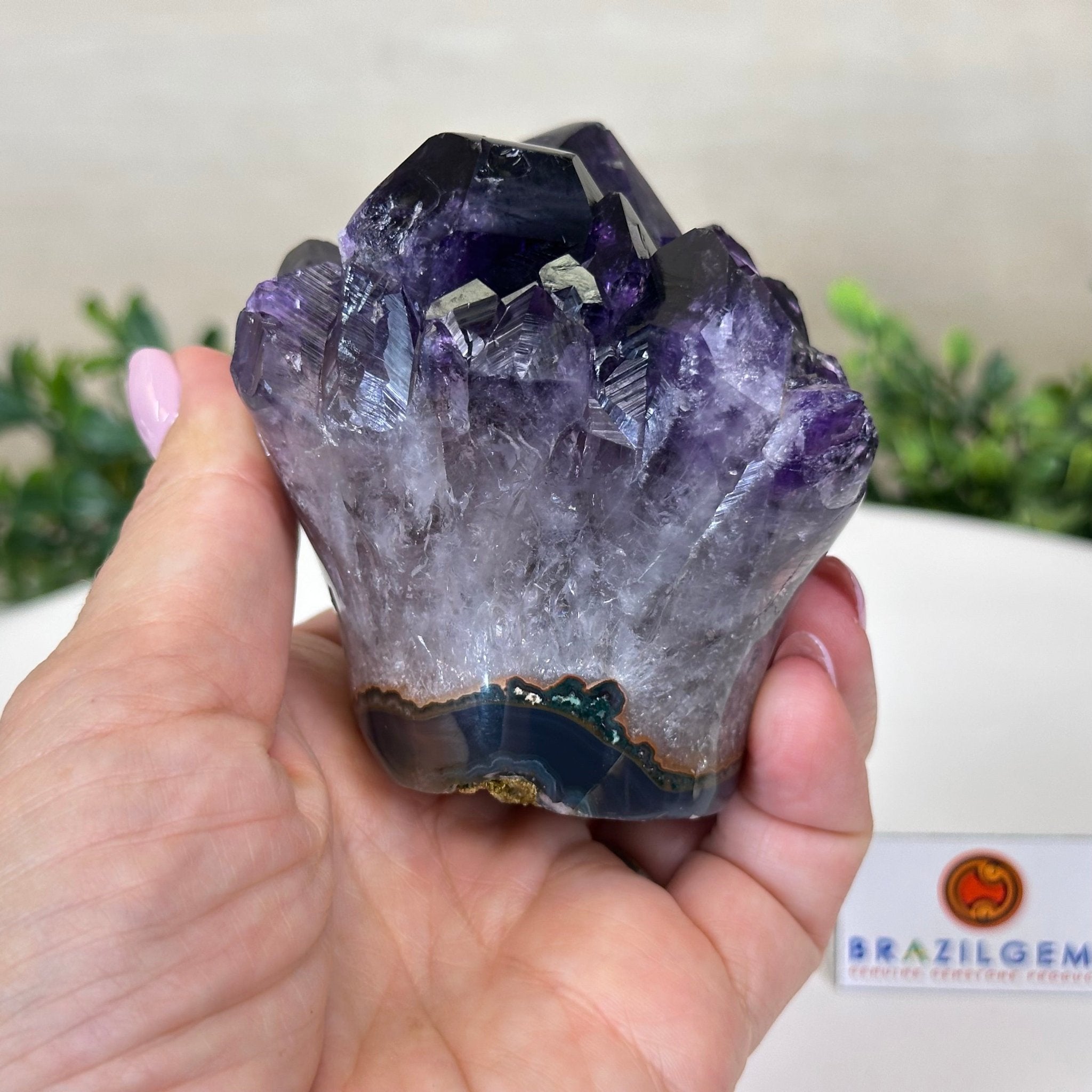 Polished Amethyst Flower 1.15 lbs & 3.2" Tall 5609 - 0033 - Brazil GemsBrazil GemsPolished Amethyst Flower 1.15 lbs & 3.2" Tall 5609 - 0033Crystal Flowers5609 - 0033