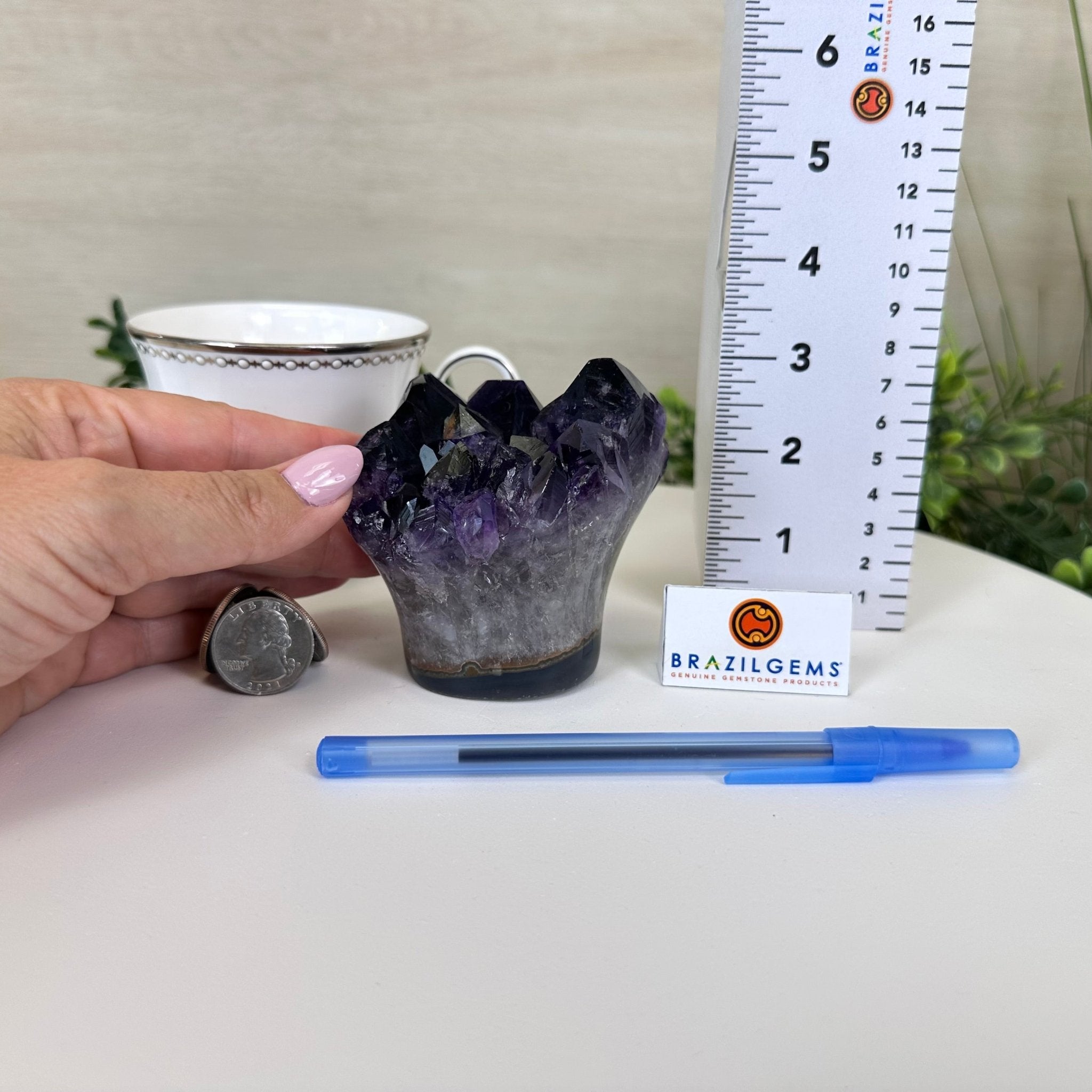 Polished Amethyst Flower 1.15 lbs & 3.2" Tall 5609 - 0033 - Brazil GemsBrazil GemsPolished Amethyst Flower 1.15 lbs & 3.2" Tall 5609 - 0033Crystal Flowers5609 - 0033