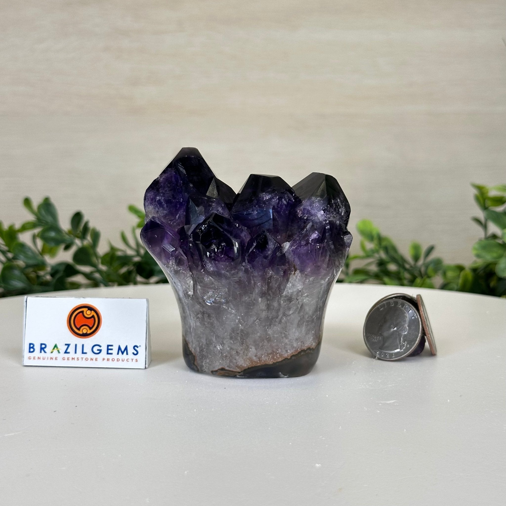 Polished Amethyst Flower 1.15 lbs & 3.2" Tall 5609 - 0033 - Brazil GemsBrazil GemsPolished Amethyst Flower 1.15 lbs & 3.2" Tall 5609 - 0033Crystal Flowers5609 - 0033