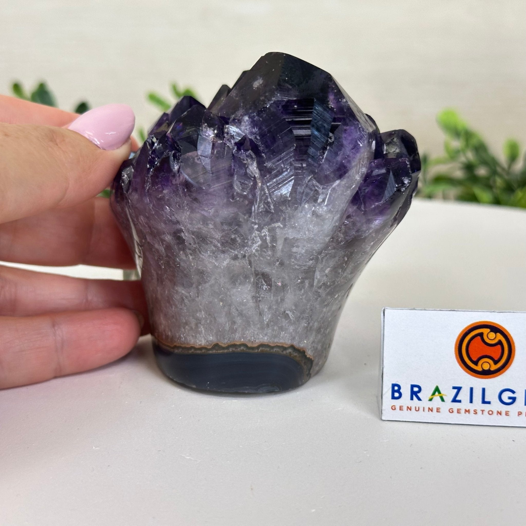 Polished Amethyst Flower 1.15 lbs & 3.2" Tall 5609 - 0033 - Brazil GemsBrazil GemsPolished Amethyst Flower 1.15 lbs & 3.2" Tall 5609 - 0033Crystal Flowers5609 - 0033