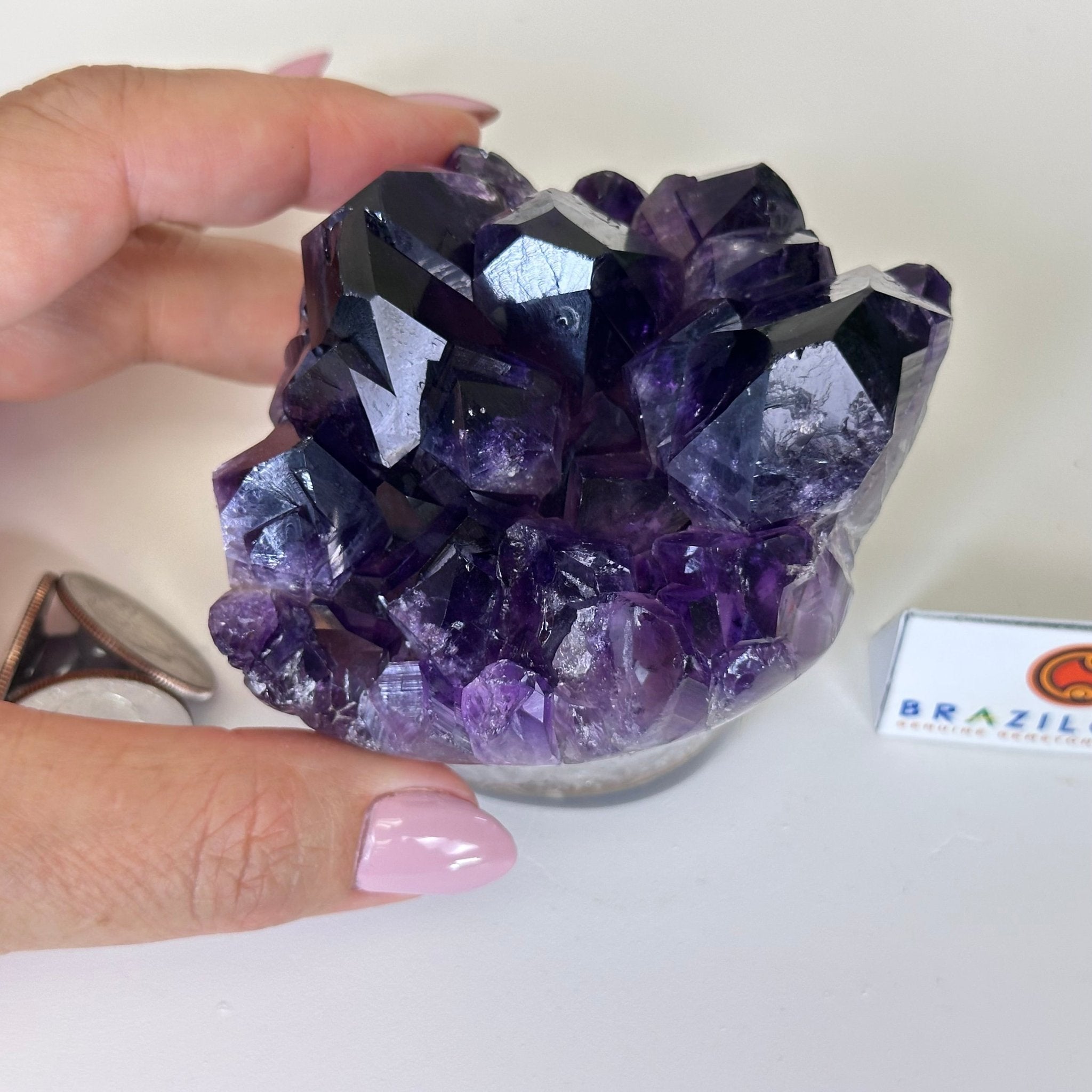 Polished Amethyst Flower 1.15 lbs & 3.2" Tall 5609 - 0033 - Brazil GemsBrazil GemsPolished Amethyst Flower 1.15 lbs & 3.2" Tall 5609 - 0033Crystal Flowers5609 - 0033