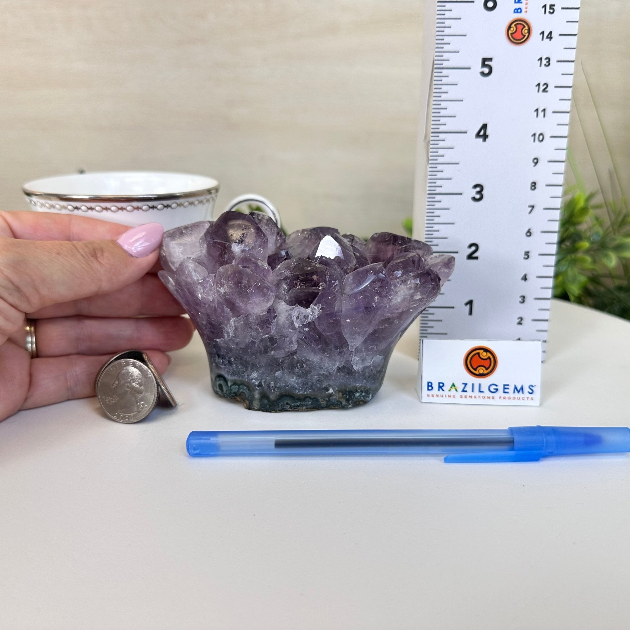 Polished Amethyst Flower 1.40 lbs & 3.1" Tall 5609 - 0034 - Brazil GemsBrazil GemsPolished Amethyst Flower 1.40 lbs & 3.1" Tall 5609 - 0034Crystal Flowers5609 - 0034