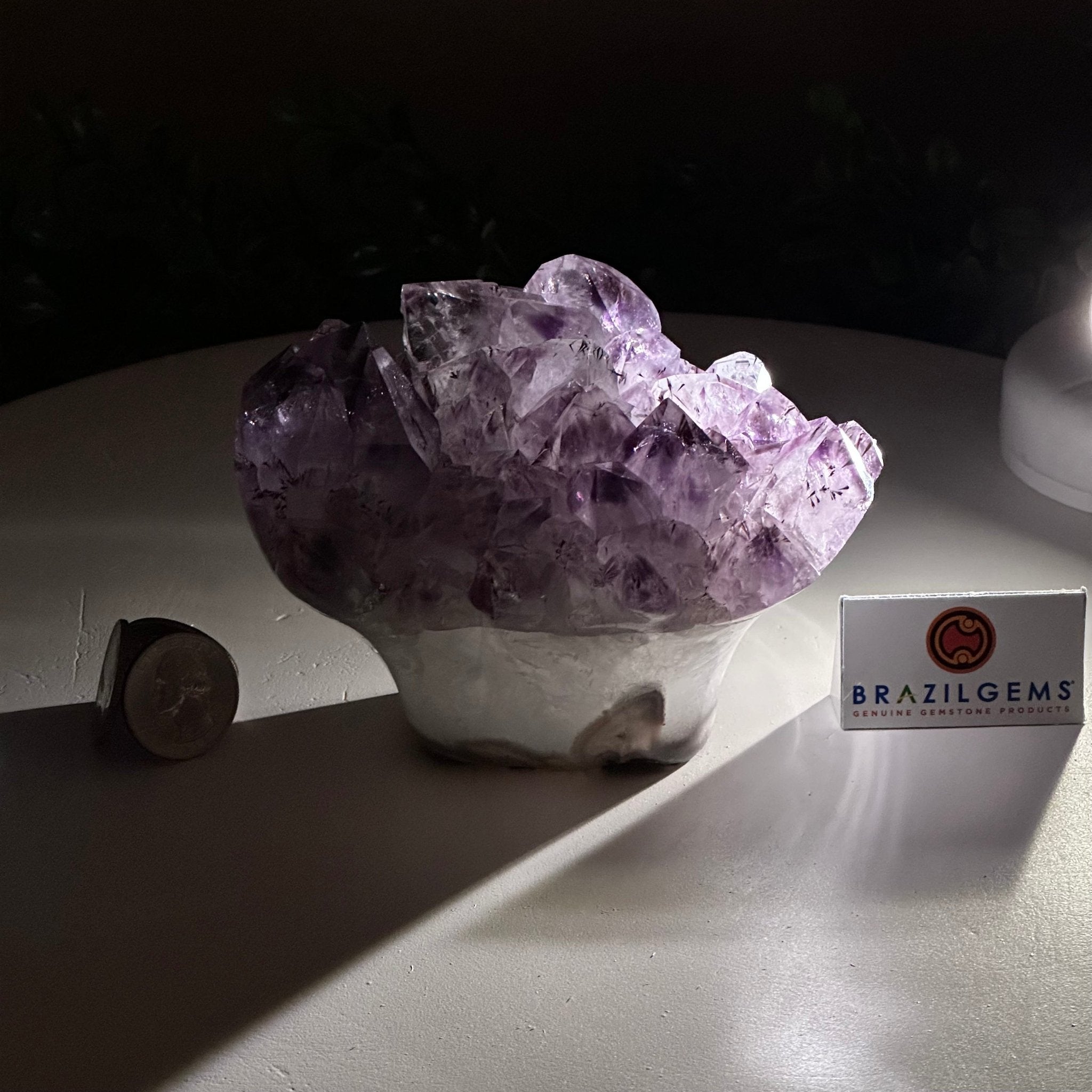 Polished Amethyst Flower 1.83 lbs & 3.6" Tall 5609 - 0035 - Brazil GemsBrazil GemsPolished Amethyst Flower 1.83 lbs & 3.6" Tall 5609 - 0035Crystal Flowers5609 - 0035