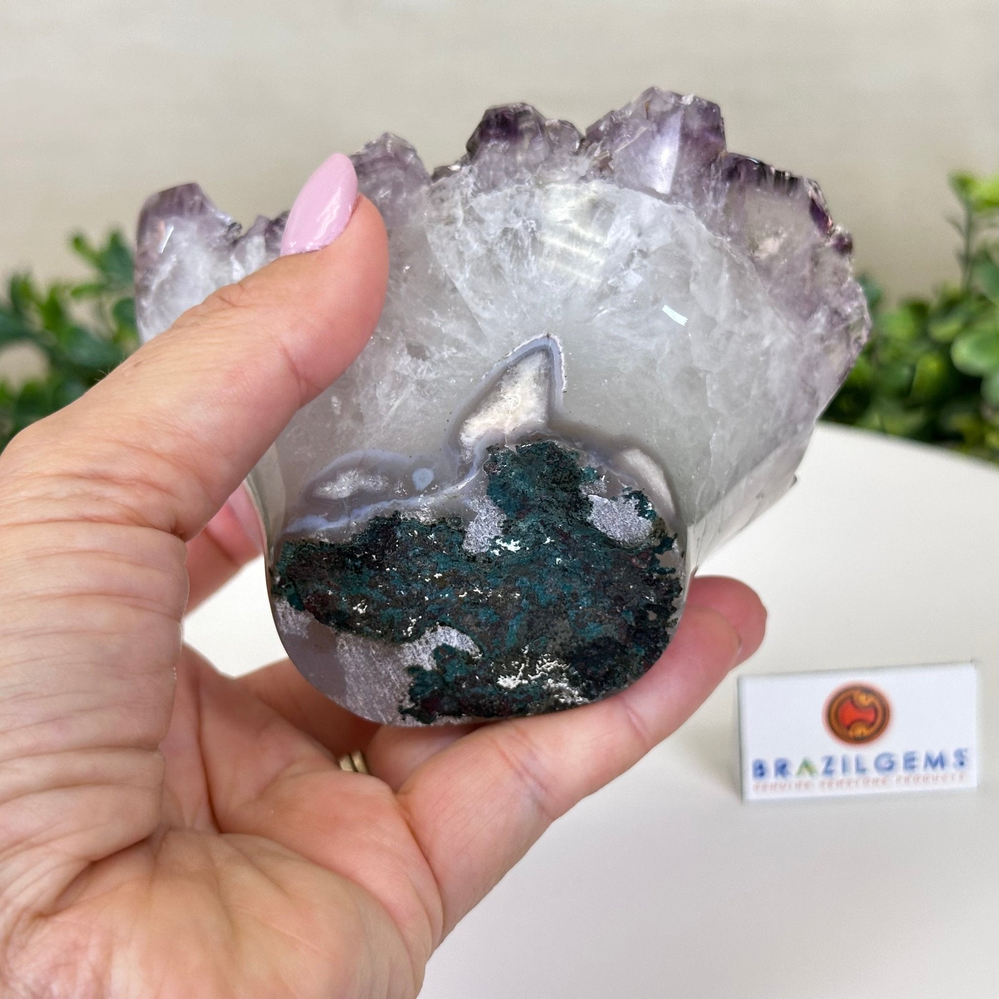 Polished Amethyst Flower 1.83 lbs & 3.6" Tall 5609 - 0035 - Brazil GemsBrazil GemsPolished Amethyst Flower 1.83 lbs & 3.6" Tall 5609 - 0035Crystal Flowers5609 - 0035