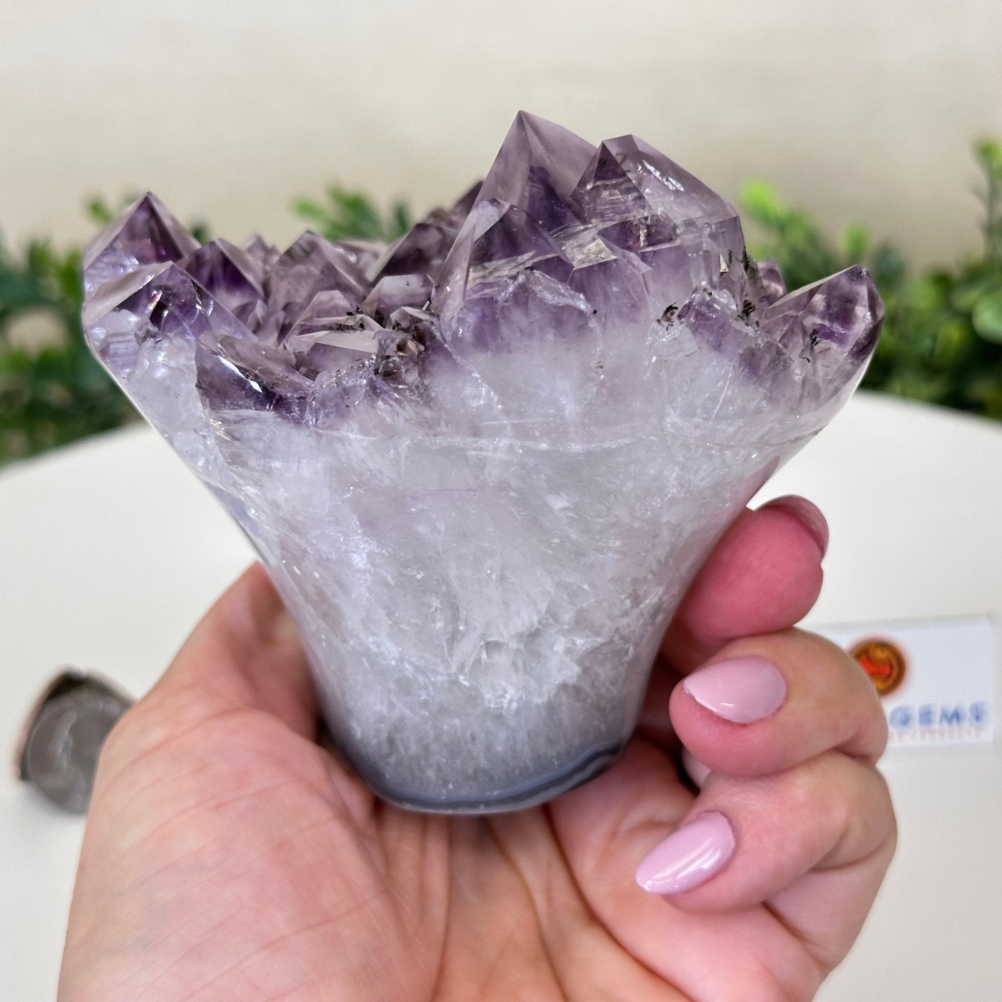 Polished Amethyst Flower 1.83 lbs & 3.6" Tall 5609 - 0035 - Brazil GemsBrazil GemsPolished Amethyst Flower 1.83 lbs & 3.6" Tall 5609 - 0035Crystal Flowers5609 - 0035