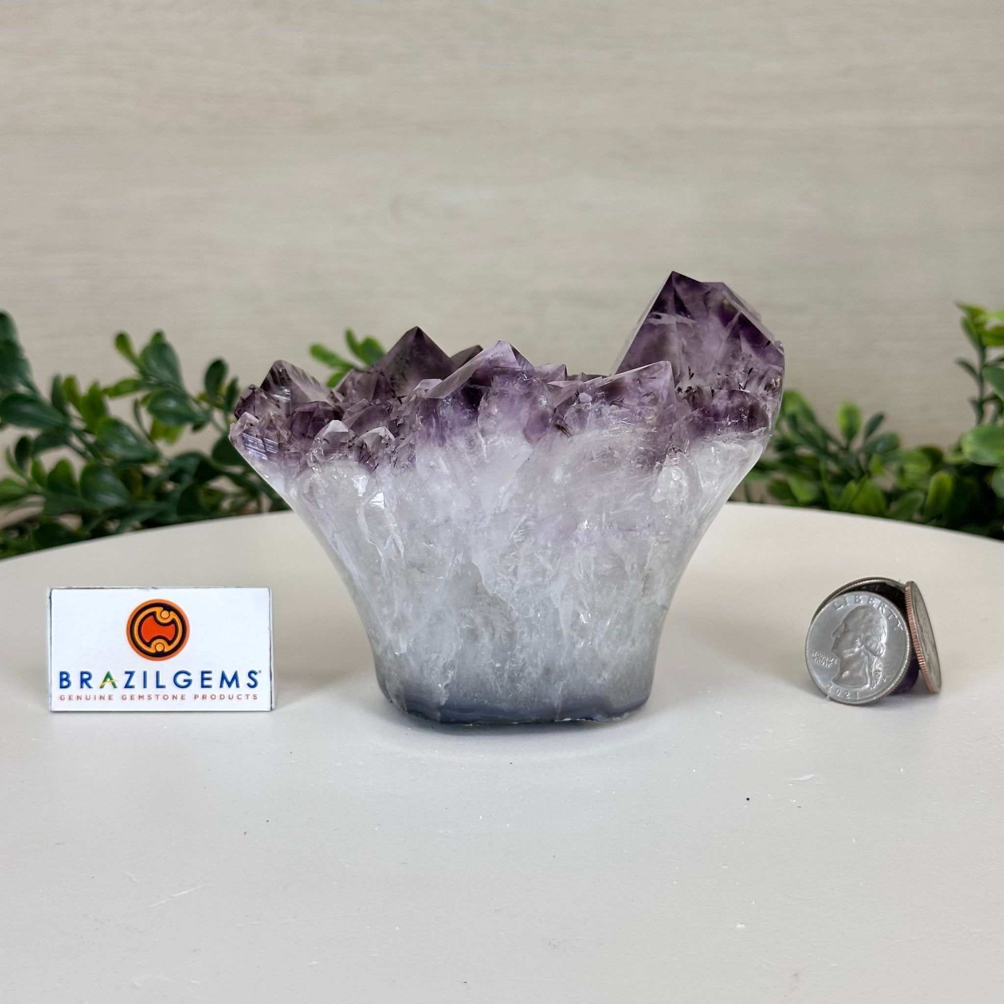 Polished Amethyst Flower 1.83 lbs & 3.6" Tall 5609 - 0035 - Brazil GemsBrazil GemsPolished Amethyst Flower 1.83 lbs & 3.6" Tall 5609 - 0035Crystal Flowers5609 - 0035
