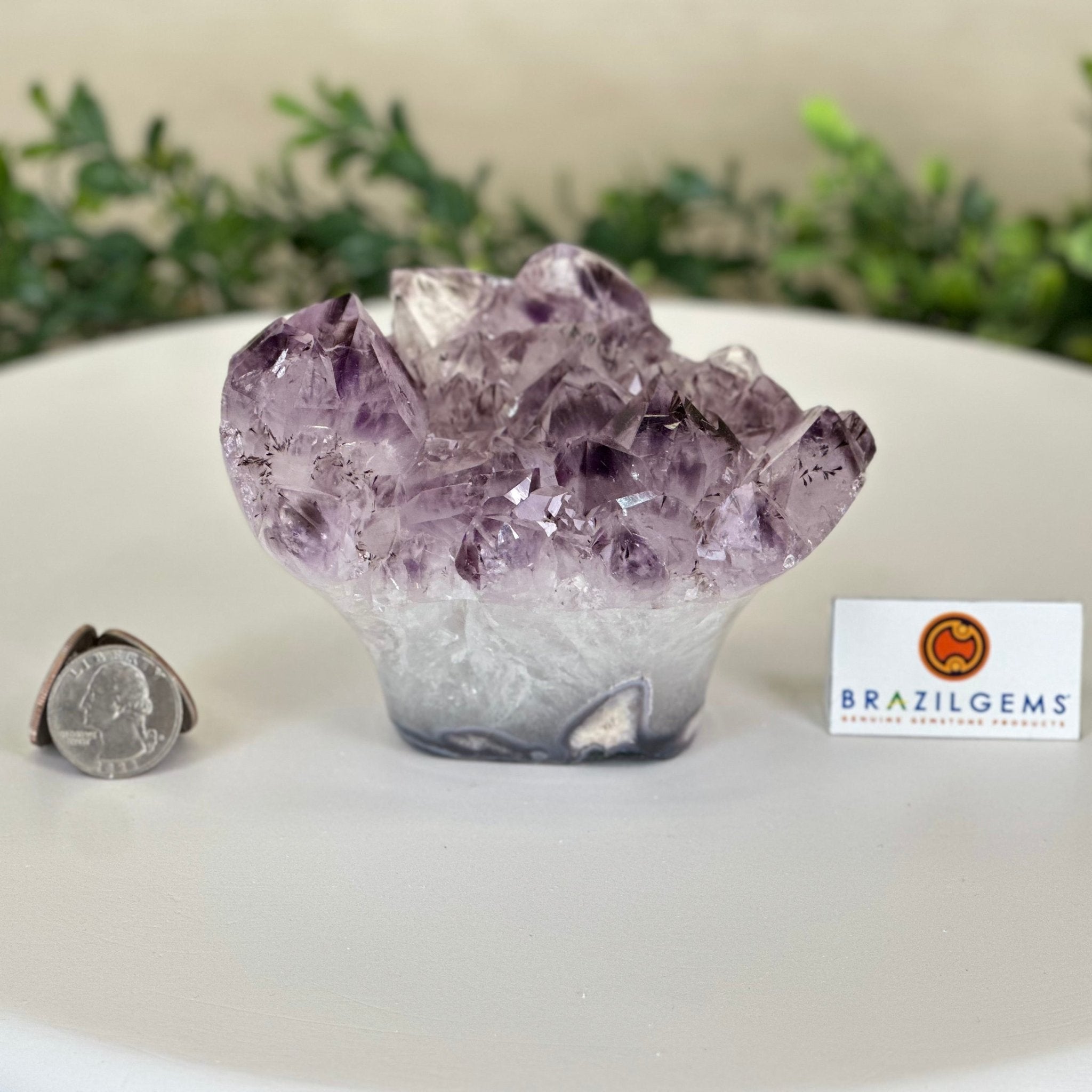 Polished Amethyst Flower 1.83 lbs & 3.6" Tall 5609 - 0035 - Brazil GemsBrazil GemsPolished Amethyst Flower 1.83 lbs & 3.6" Tall 5609 - 0035Crystal Flowers5609 - 0035