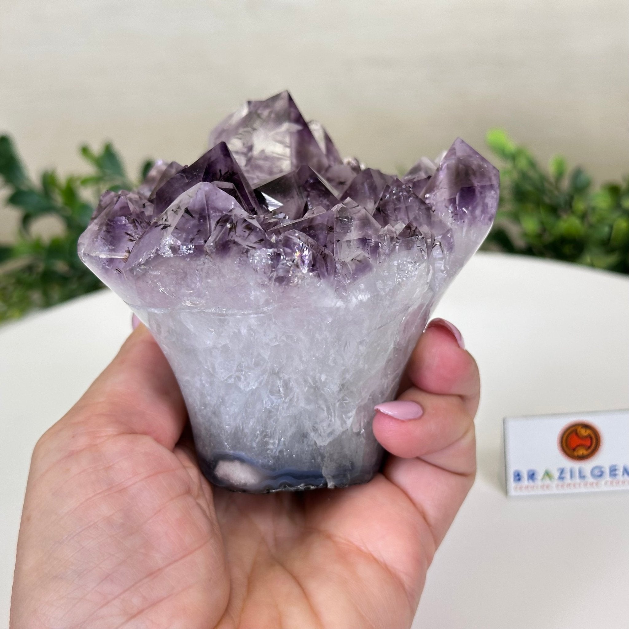 Polished Amethyst Flower 1.83 lbs & 3.6" Tall 5609 - 0035 - Brazil GemsBrazil GemsPolished Amethyst Flower 1.83 lbs & 3.6" Tall 5609 - 0035Crystal Flowers5609 - 0035