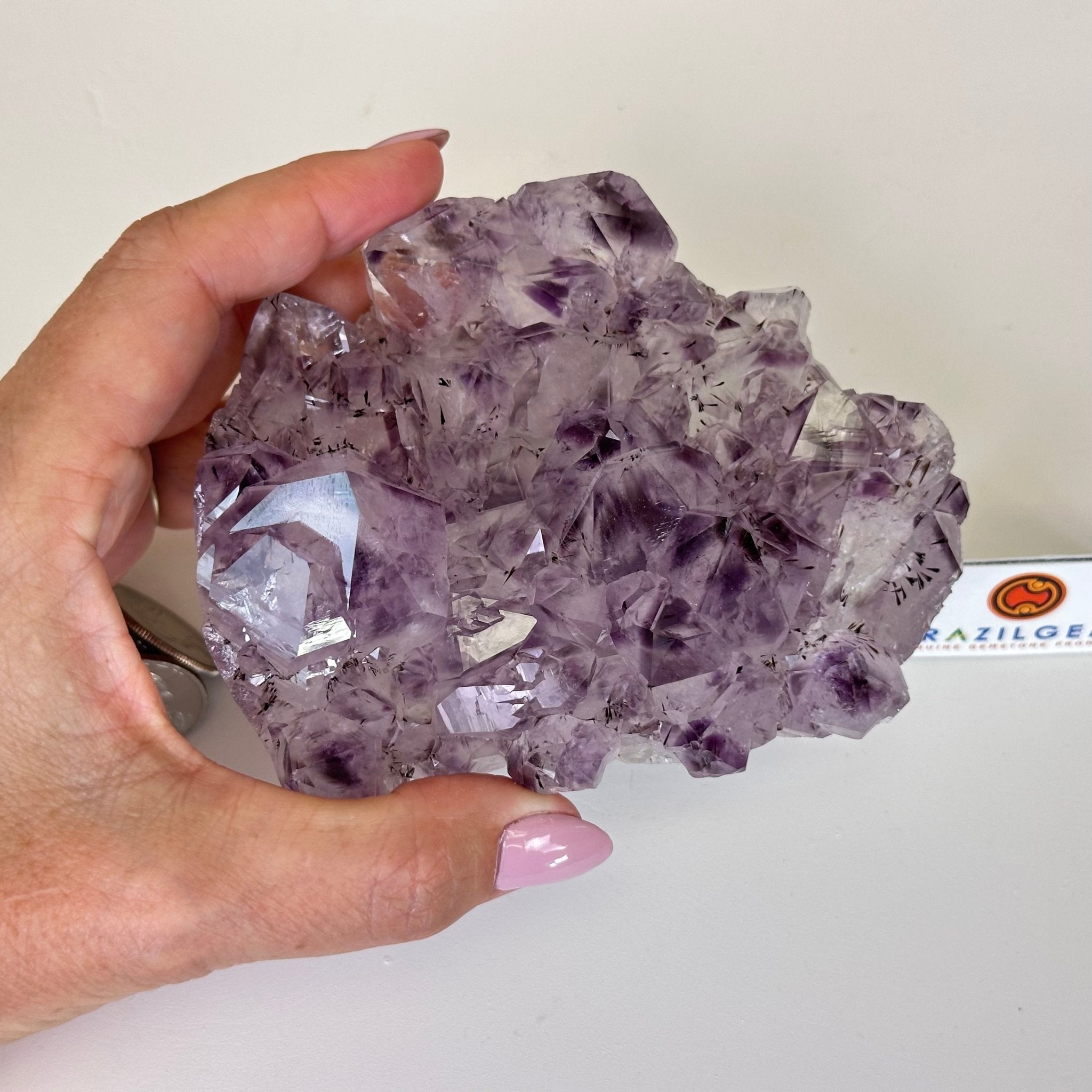Polished Amethyst Flower 1.83 lbs & 3.6" Tall 5609 - 0035 - Brazil GemsBrazil GemsPolished Amethyst Flower 1.83 lbs & 3.6" Tall 5609 - 0035Crystal Flowers5609 - 0035