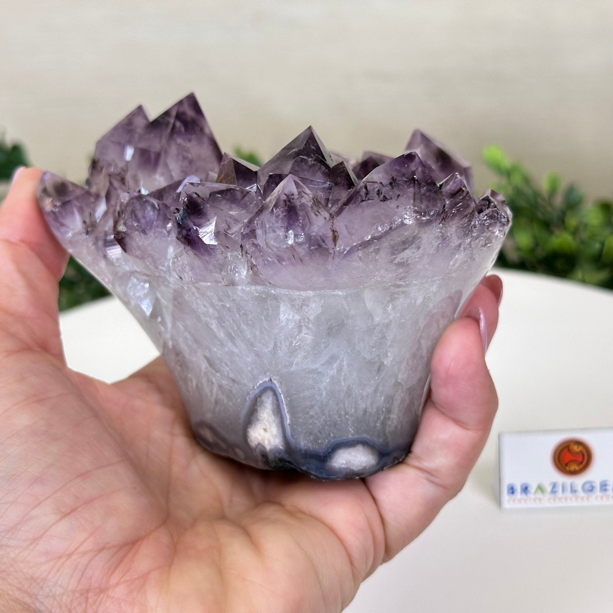 Polished Amethyst Flower 1.83 lbs & 3.6" Tall 5609 - 0035 - Brazil GemsBrazil GemsPolished Amethyst Flower 1.83 lbs & 3.6" Tall 5609 - 0035Crystal Flowers5609 - 0035