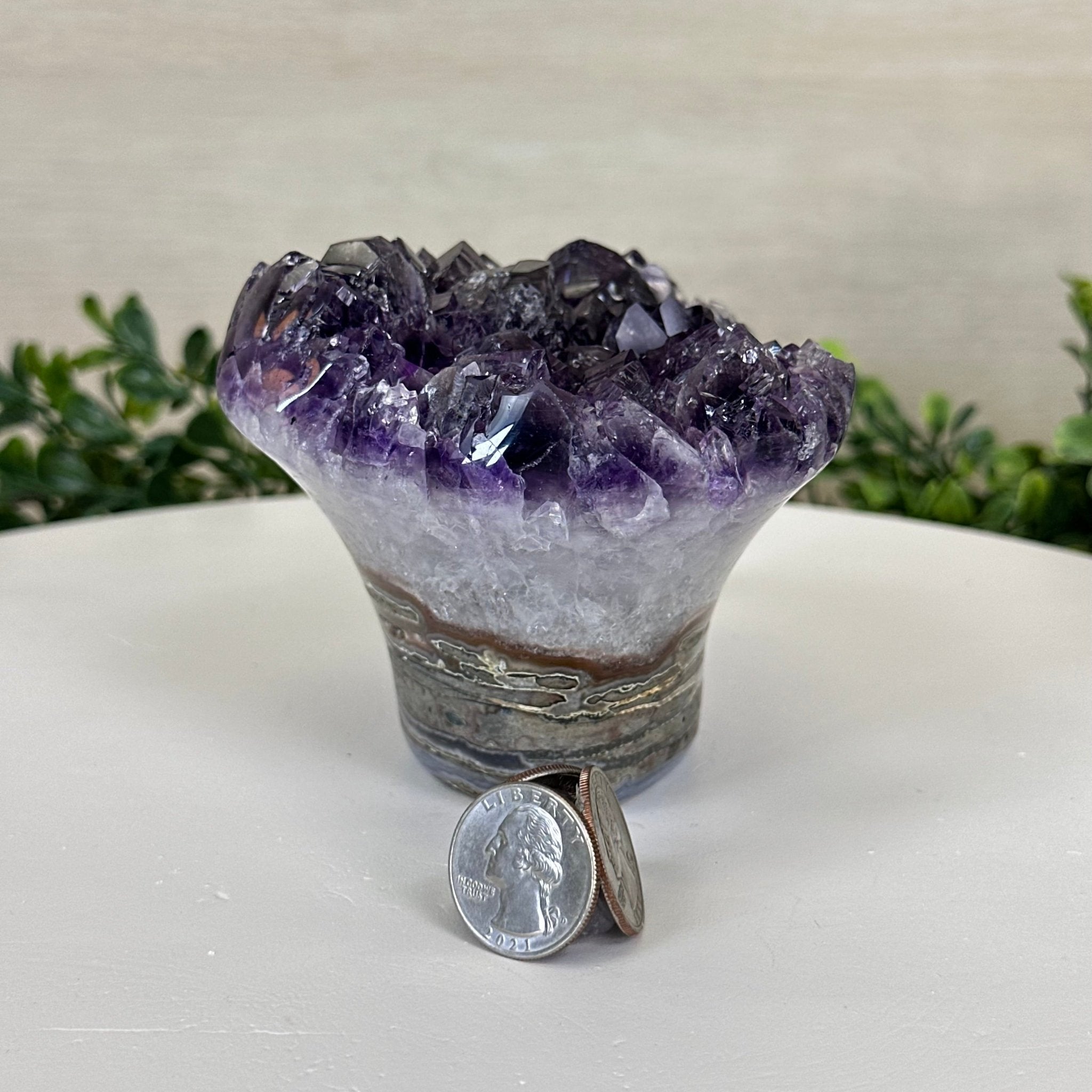 Polished Amethyst Flower 2.06 lbs & 3.5" Tall 5609 - 0037 - Brazil GemsBrazil GemsPolished Amethyst Flower 2.06 lbs & 3.5" Tall 5609 - 0037Crystal Flowers5609 - 0037
