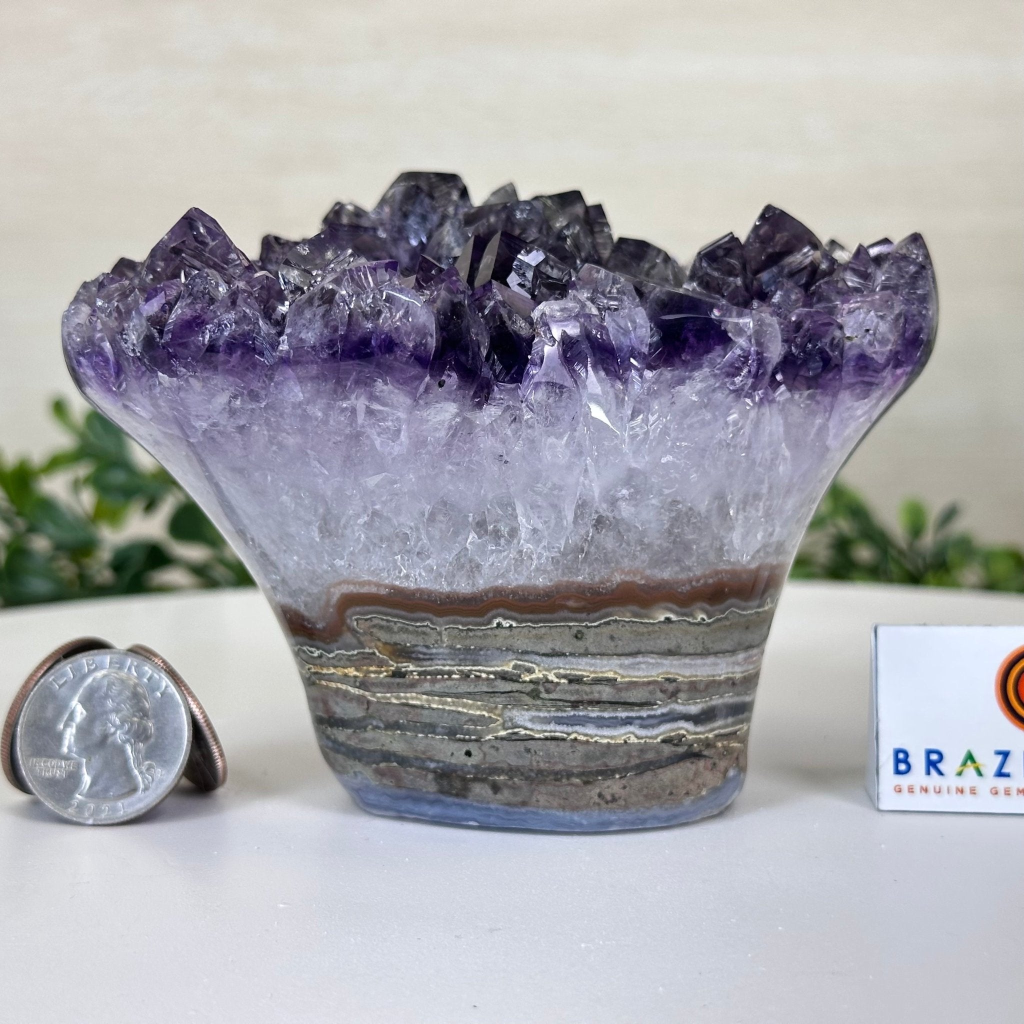 Polished Amethyst Flower 2.06 lbs & 3.5" Tall 5609 - 0037 - Brazil GemsBrazil GemsPolished Amethyst Flower 2.06 lbs & 3.5" Tall 5609 - 0037Crystal Flowers5609 - 0037