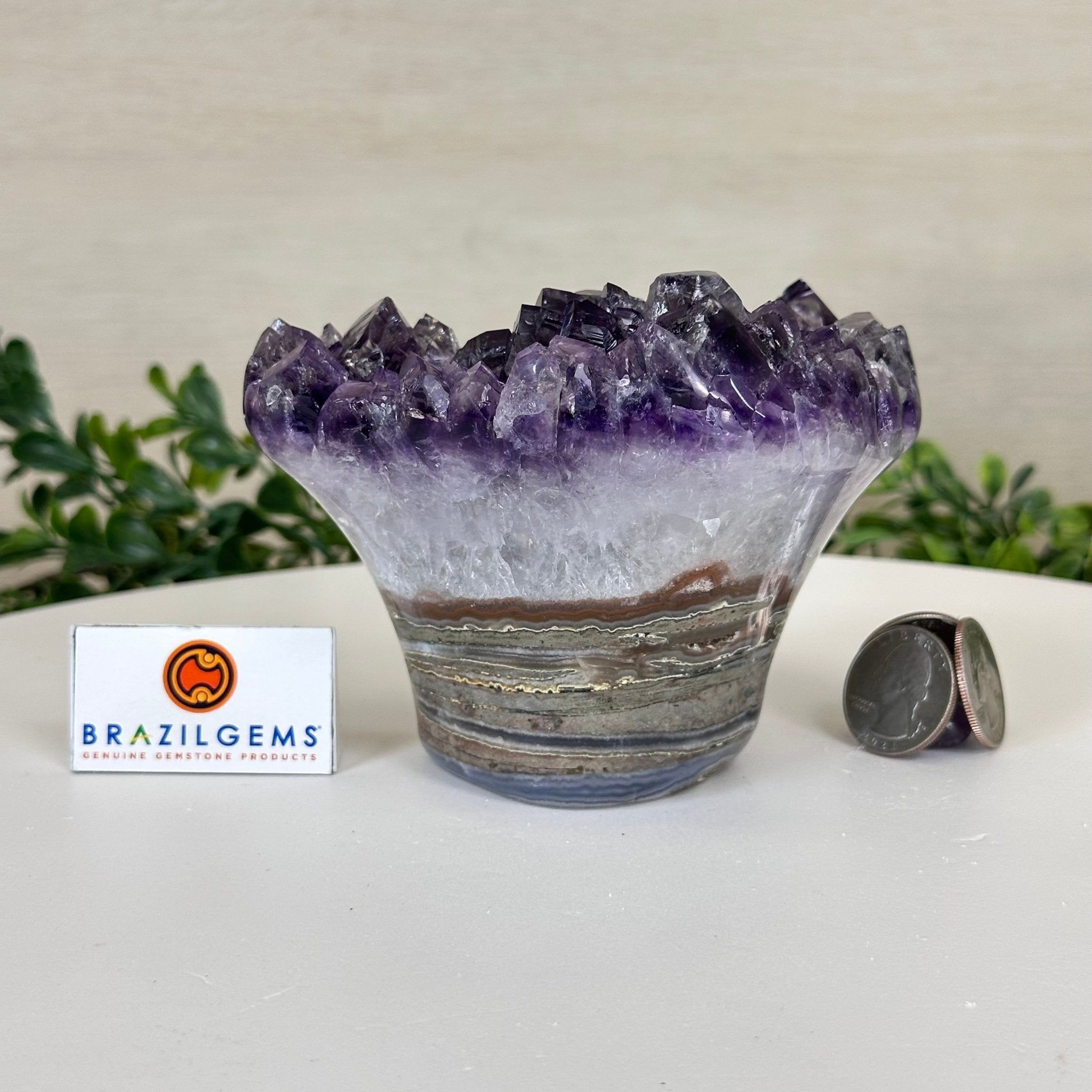 Polished Amethyst Flower 2.06 lbs & 3.5" Tall 5609 - 0037 - Brazil GemsBrazil GemsPolished Amethyst Flower 2.06 lbs & 3.5" Tall 5609 - 0037Crystal Flowers5609 - 0037