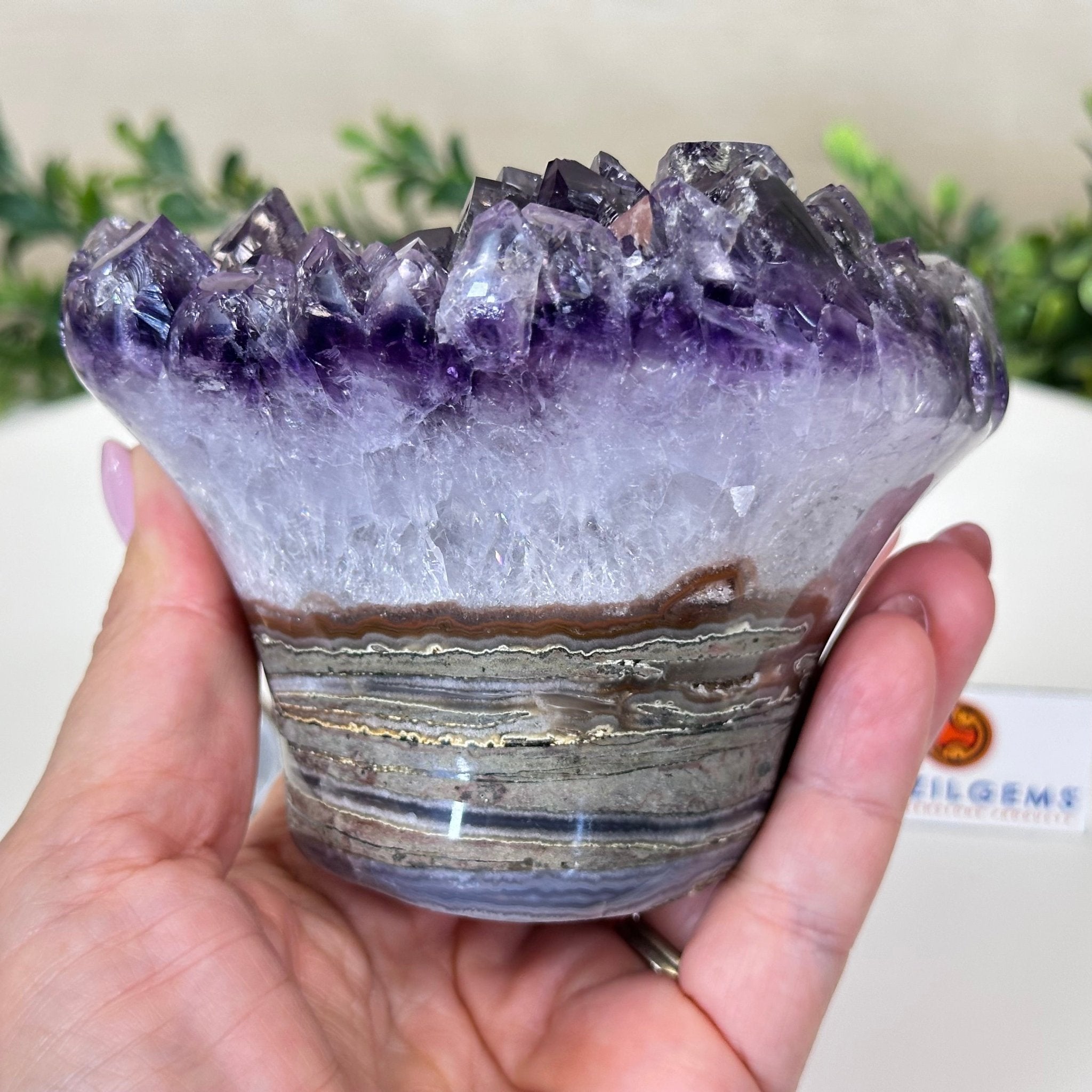 Polished Amethyst Flower 2.06 lbs & 3.5" Tall 5609 - 0037 - Brazil GemsBrazil GemsPolished Amethyst Flower 2.06 lbs & 3.5" Tall 5609 - 0037Crystal Flowers5609 - 0037