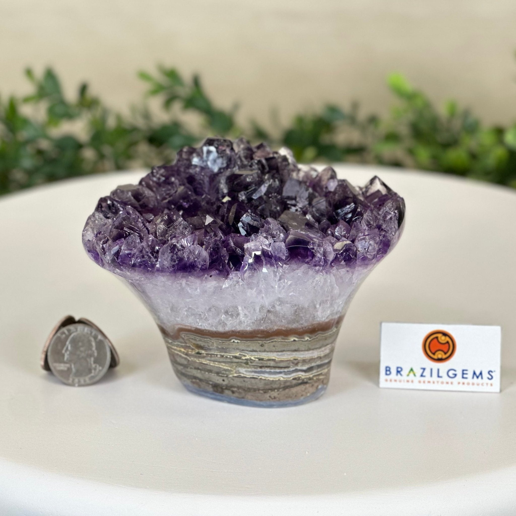 Polished Amethyst Flower 2.06 lbs & 3.5" Tall 5609 - 0037 - Brazil GemsBrazil GemsPolished Amethyst Flower 2.06 lbs & 3.5" Tall 5609 - 0037Crystal Flowers5609 - 0037