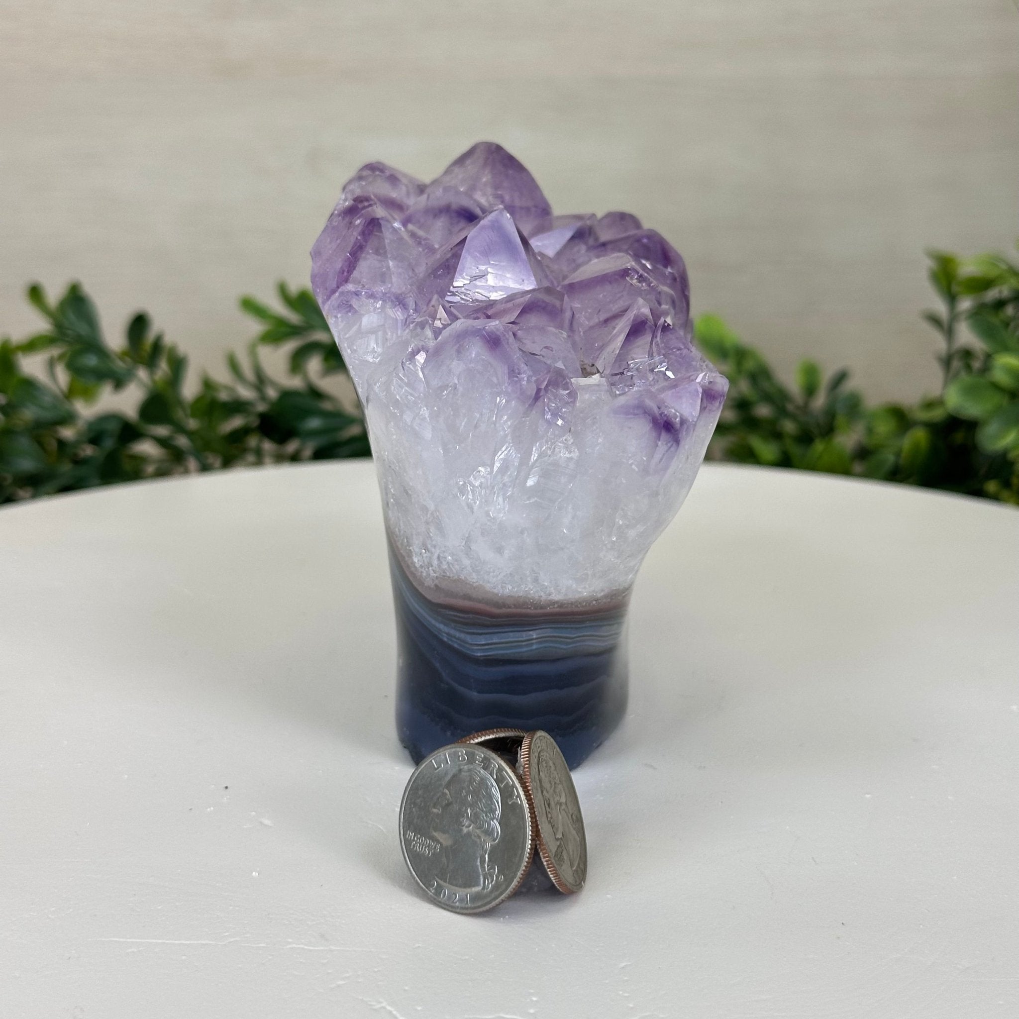 Polished Amethyst Flower 2.06 lbs & 3.9" Tall 5609 - 0036 - Brazil GemsBrazil GemsPolished Amethyst Flower 2.06 lbs & 3.9" Tall 5609 - 0036Crystal Flowers5609 - 0036