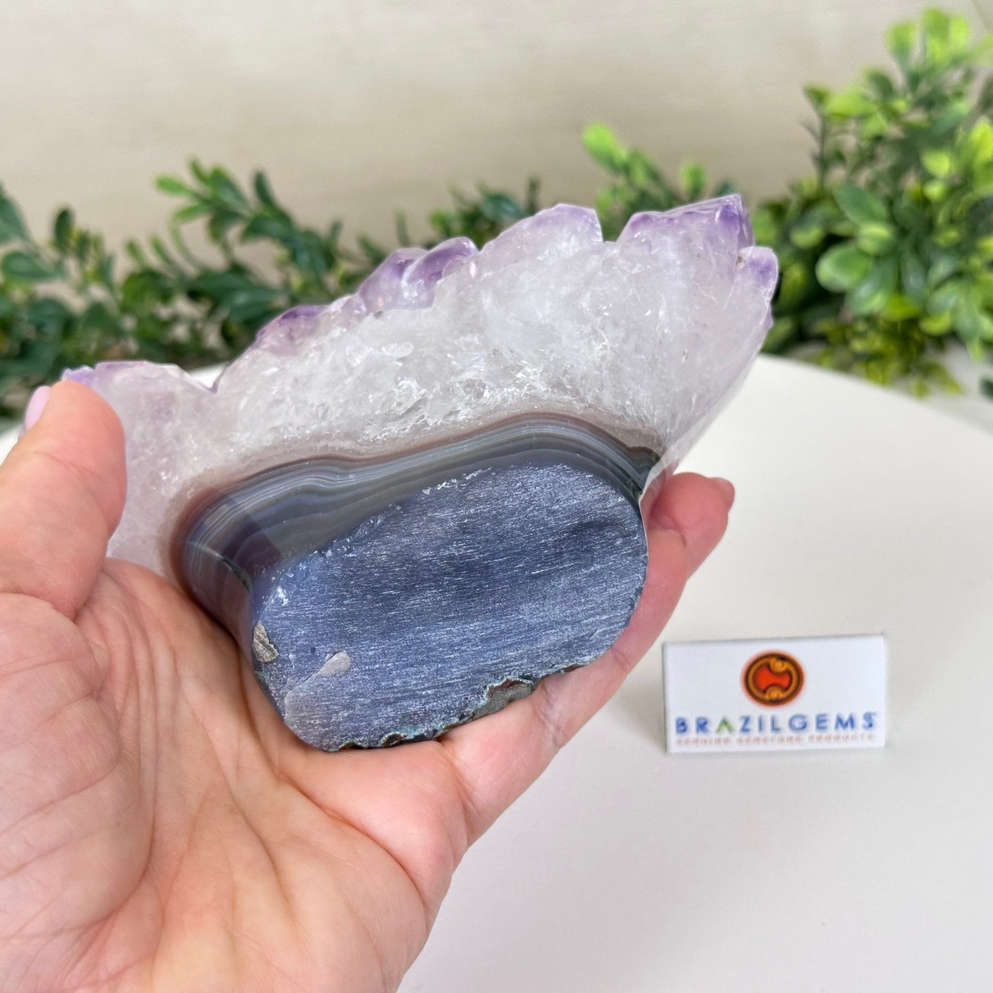 Polished Amethyst Flower 2.06 lbs & 3.9" Tall 5609 - 0036 - Brazil GemsBrazil GemsPolished Amethyst Flower 2.06 lbs & 3.9" Tall 5609 - 0036Crystal Flowers5609 - 0036