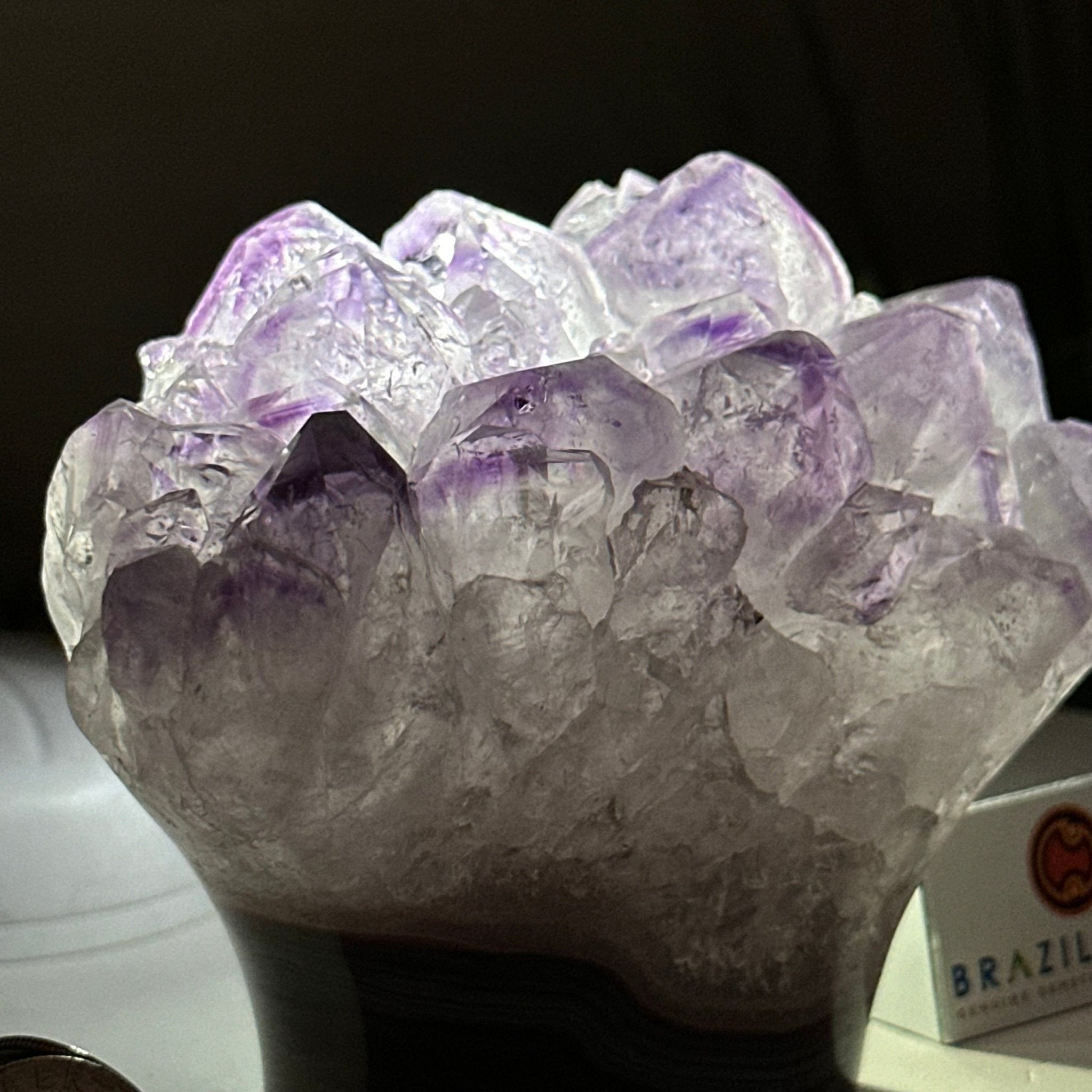 Polished Amethyst Flower 2.06 lbs & 3.9" Tall 5609 - 0036 - Brazil GemsBrazil GemsPolished Amethyst Flower 2.06 lbs & 3.9" Tall 5609 - 0036Crystal Flowers5609 - 0036
