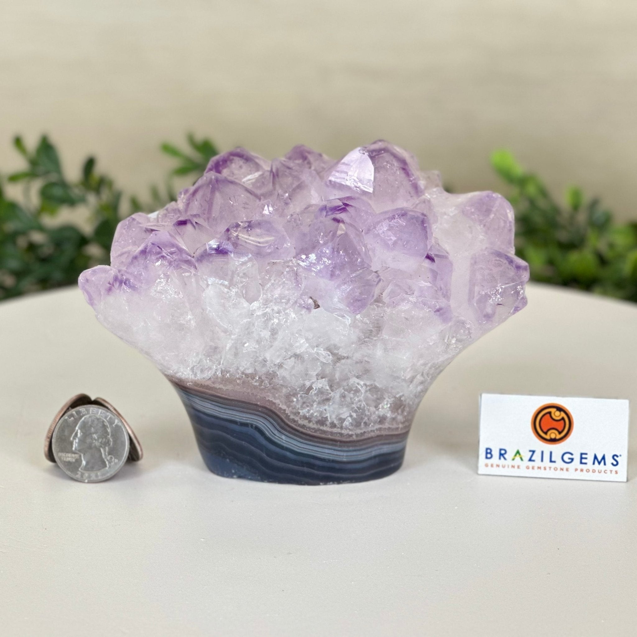 Polished Amethyst Flower 2.06 lbs & 3.9" Tall 5609 - 0036 - Brazil GemsBrazil GemsPolished Amethyst Flower 2.06 lbs & 3.9" Tall 5609 - 0036Crystal Flowers5609 - 0036