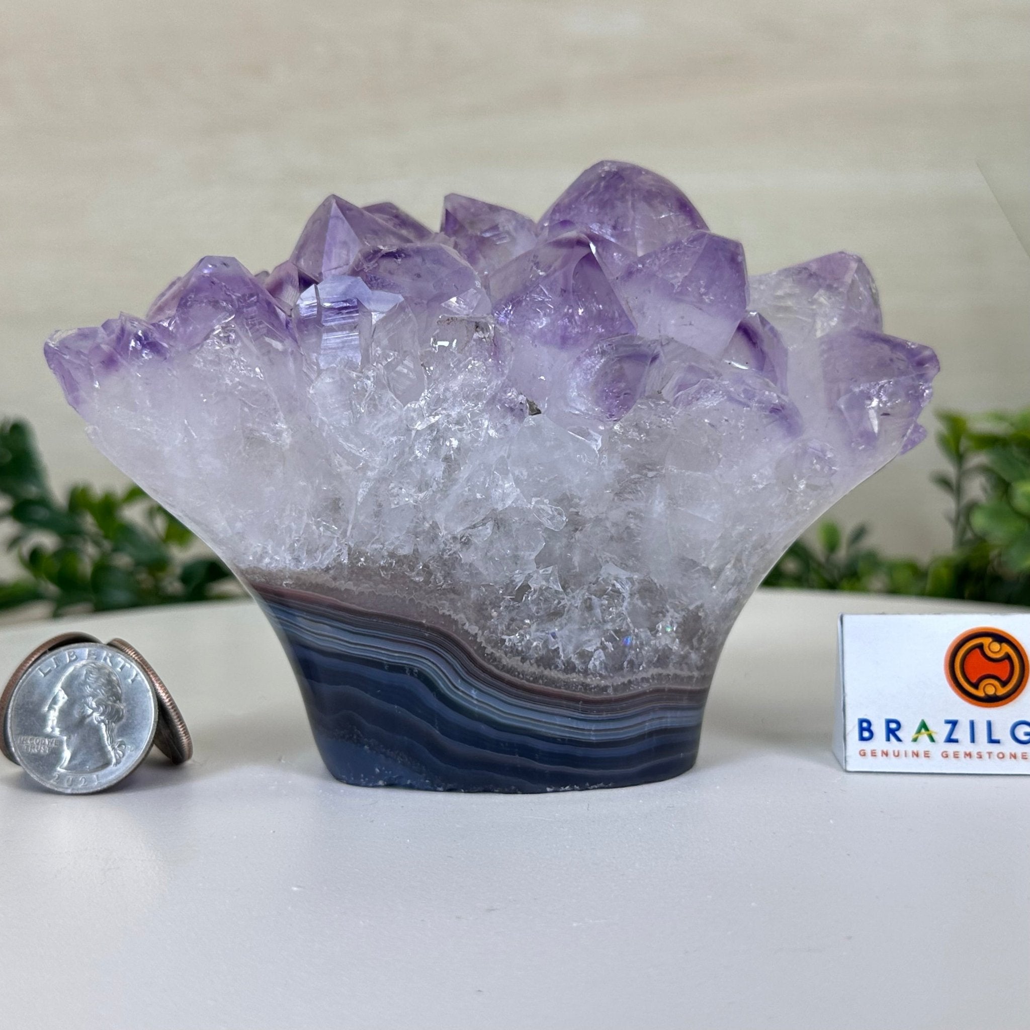 Polished Amethyst Flower 2.06 lbs & 3.9" Tall 5609 - 0036 - Brazil GemsBrazil GemsPolished Amethyst Flower 2.06 lbs & 3.9" Tall 5609 - 0036Crystal Flowers5609 - 0036