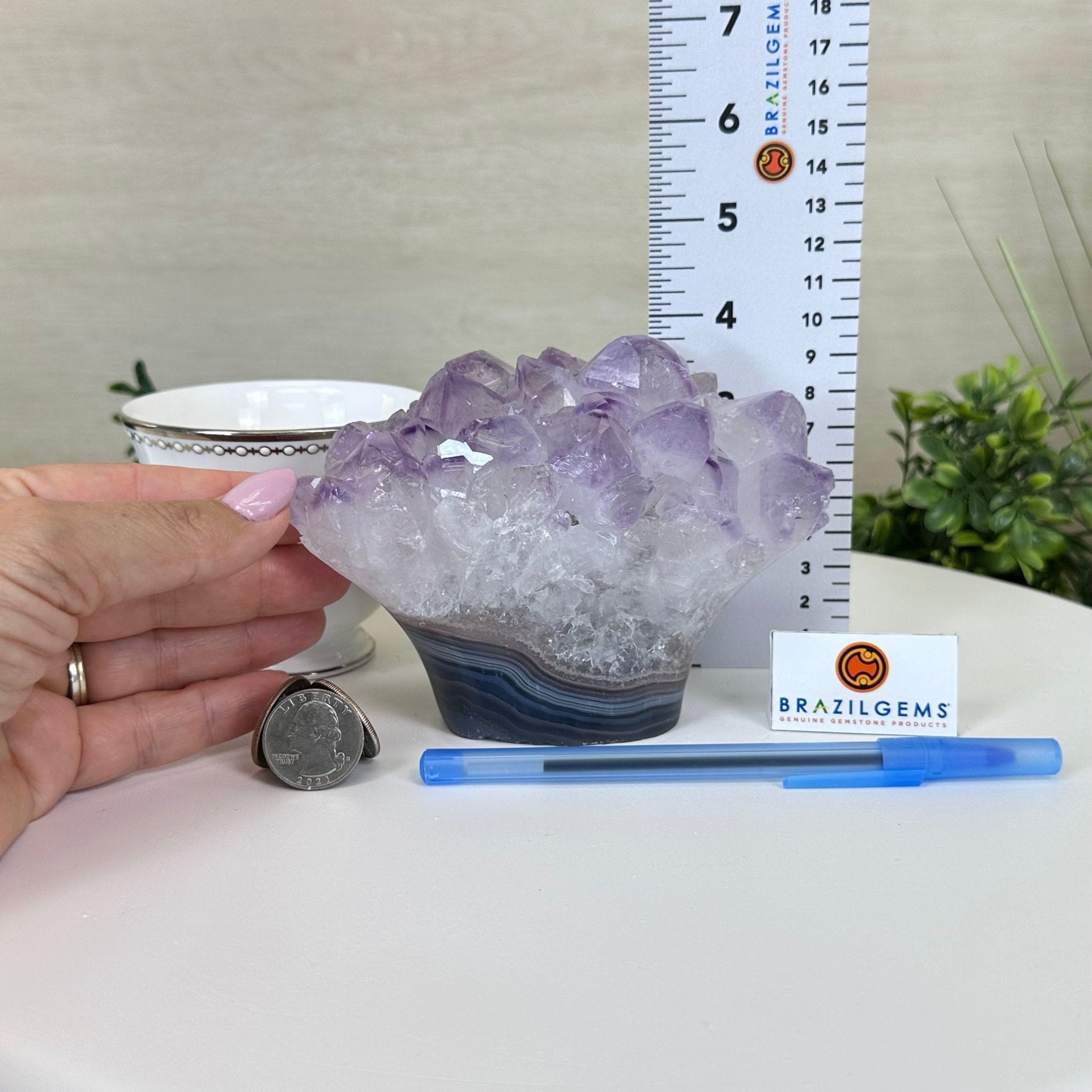 Polished Amethyst Flower 2.06 lbs & 3.9" Tall 5609 - 0036 - Brazil GemsBrazil GemsPolished Amethyst Flower 2.06 lbs & 3.9" Tall 5609 - 0036Crystal Flowers5609 - 0036