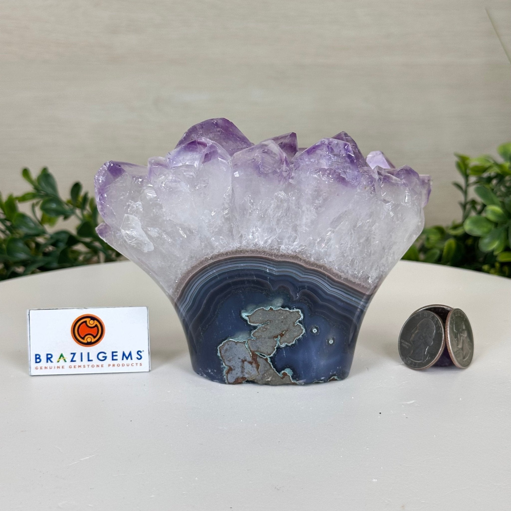 Polished Amethyst Flower 2.06 lbs & 3.9" Tall 5609 - 0036 - Brazil GemsBrazil GemsPolished Amethyst Flower 2.06 lbs & 3.9" Tall 5609 - 0036Crystal Flowers5609 - 0036