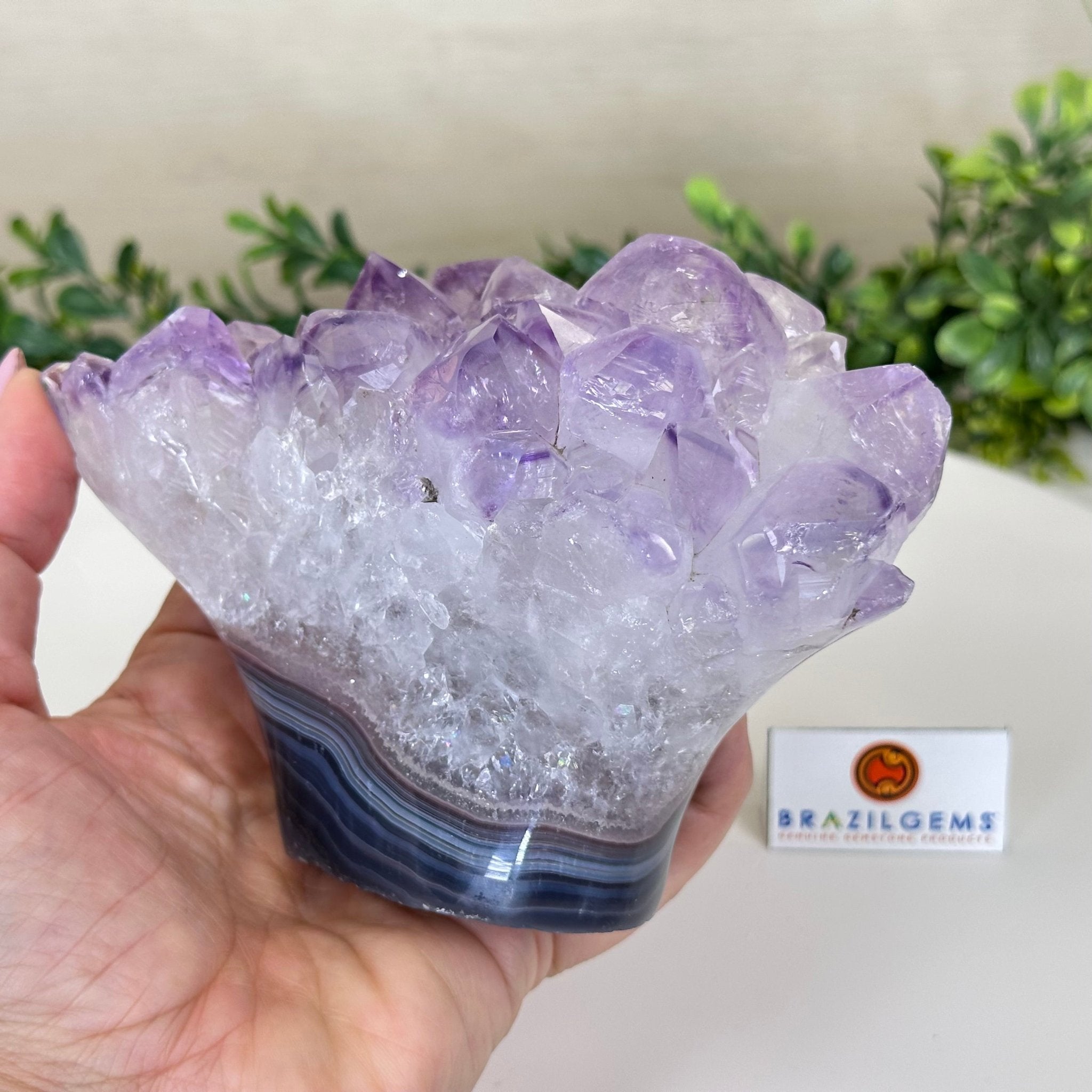 Polished Amethyst Flower 2.06 lbs & 3.9" Tall 5609 - 0036 - Brazil GemsBrazil GemsPolished Amethyst Flower 2.06 lbs & 3.9" Tall 5609 - 0036Crystal Flowers5609 - 0036