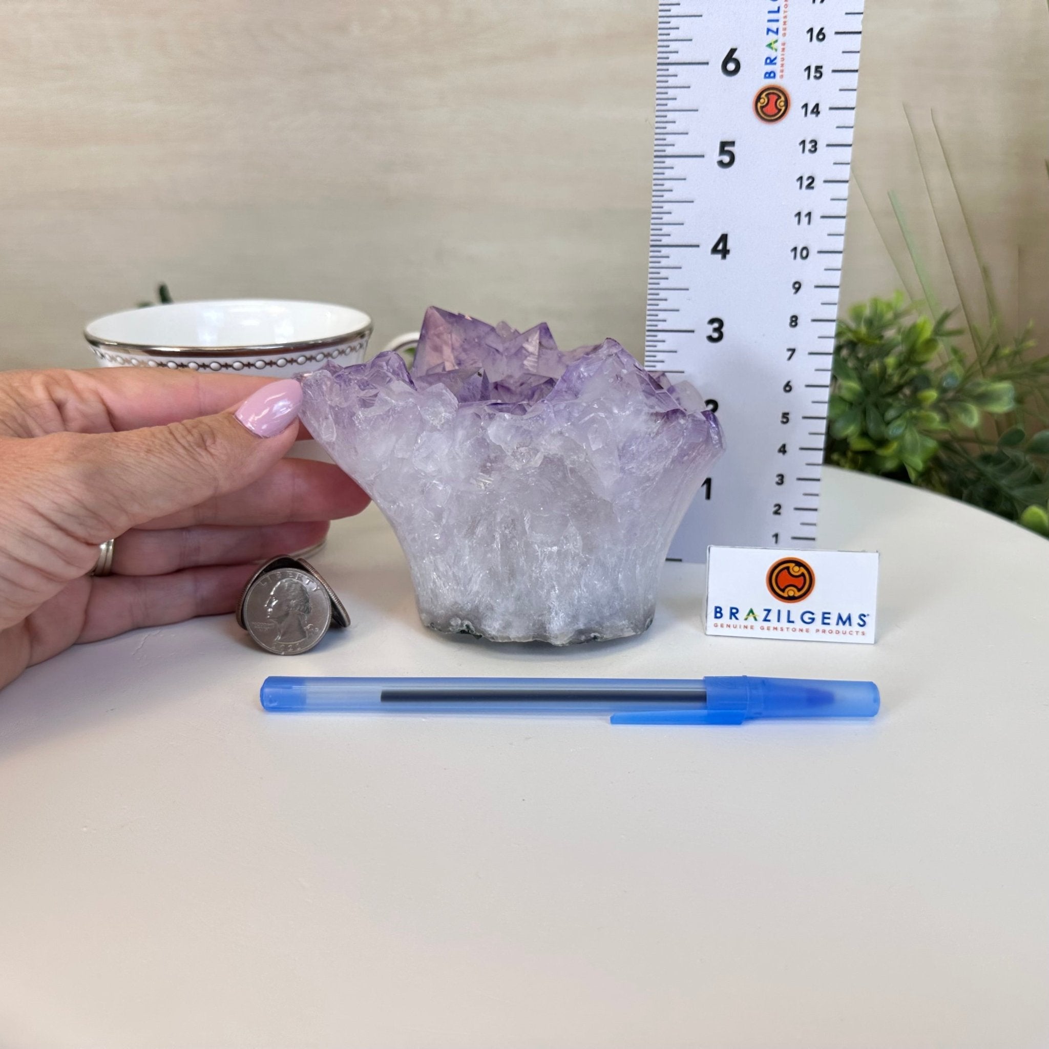 Polished Amethyst Flower 2.11 lbs & 3.4" Tall 5609 - 0038 - Brazil GemsBrazil GemsPolished Amethyst Flower 2.11 lbs & 3.4" Tall 5609 - 0038Crystal Flowers5609 - 0038