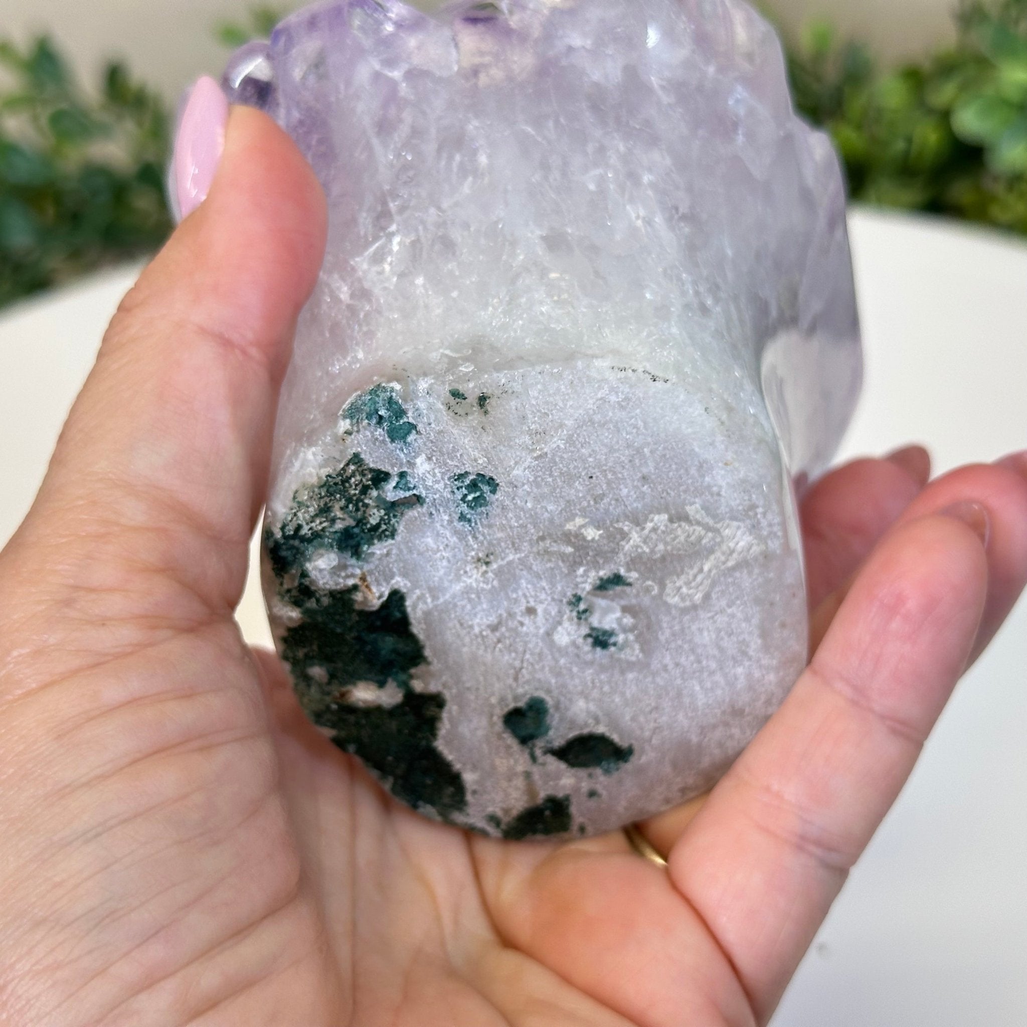 Polished Amethyst Flower 2.11 lbs & 3.4" Tall 5609 - 0038 - Brazil GemsBrazil GemsPolished Amethyst Flower 2.11 lbs & 3.4" Tall 5609 - 0038Crystal Flowers5609 - 0038