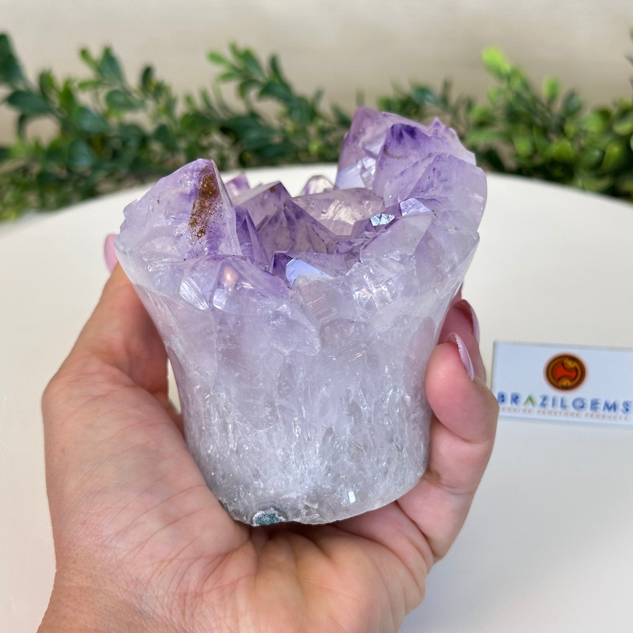 Polished Amethyst Flower 2.11 lbs & 3.4" Tall 5609 - 0038 - Brazil GemsBrazil GemsPolished Amethyst Flower 2.11 lbs & 3.4" Tall 5609 - 0038Crystal Flowers5609 - 0038