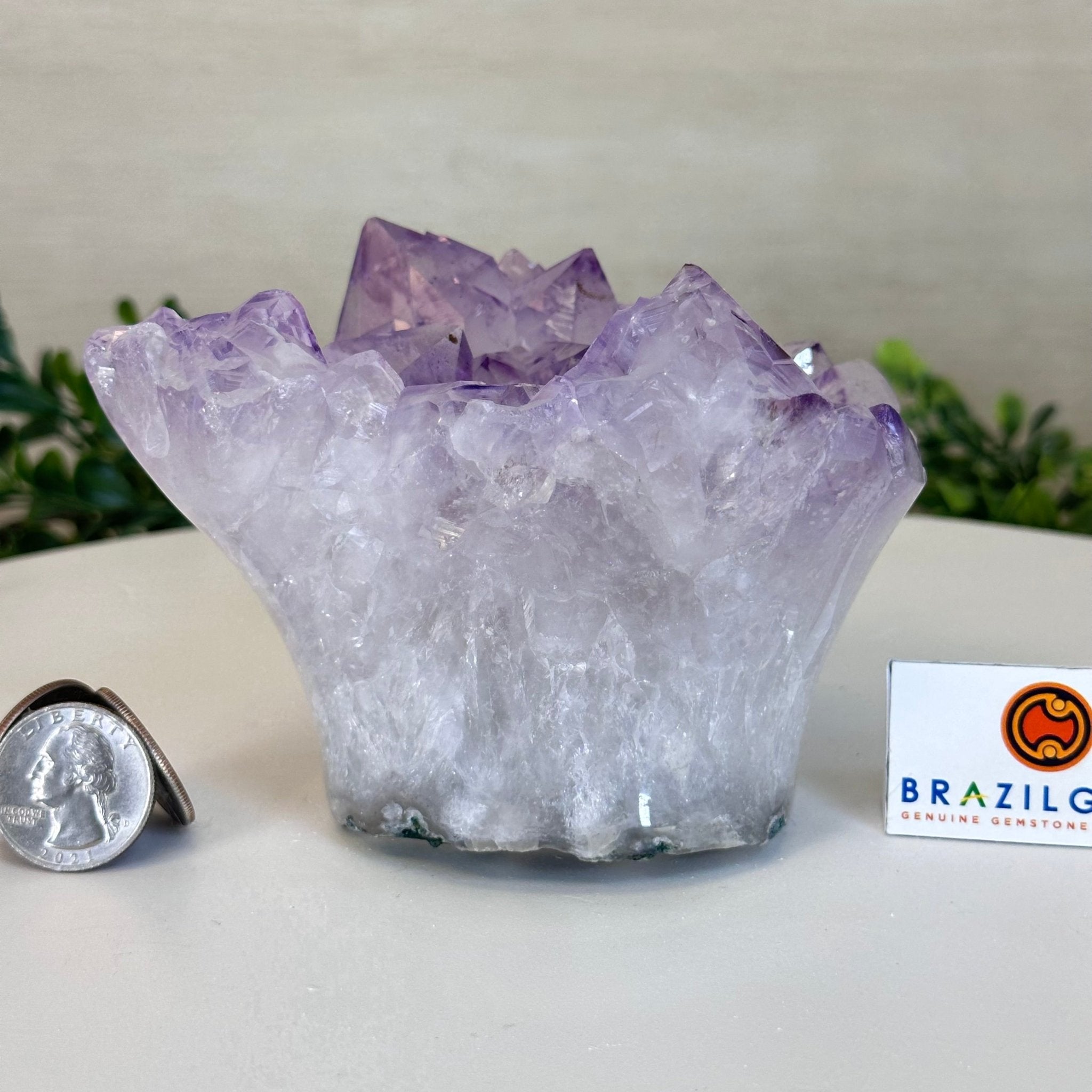 Polished Amethyst Flower 2.11 lbs & 3.4" Tall 5609 - 0038 - Brazil GemsBrazil GemsPolished Amethyst Flower 2.11 lbs & 3.4" Tall 5609 - 0038Crystal Flowers5609 - 0038
